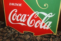 1935 Coca Cola "Fountain Service" Porcelain Shield Single Sided Sign