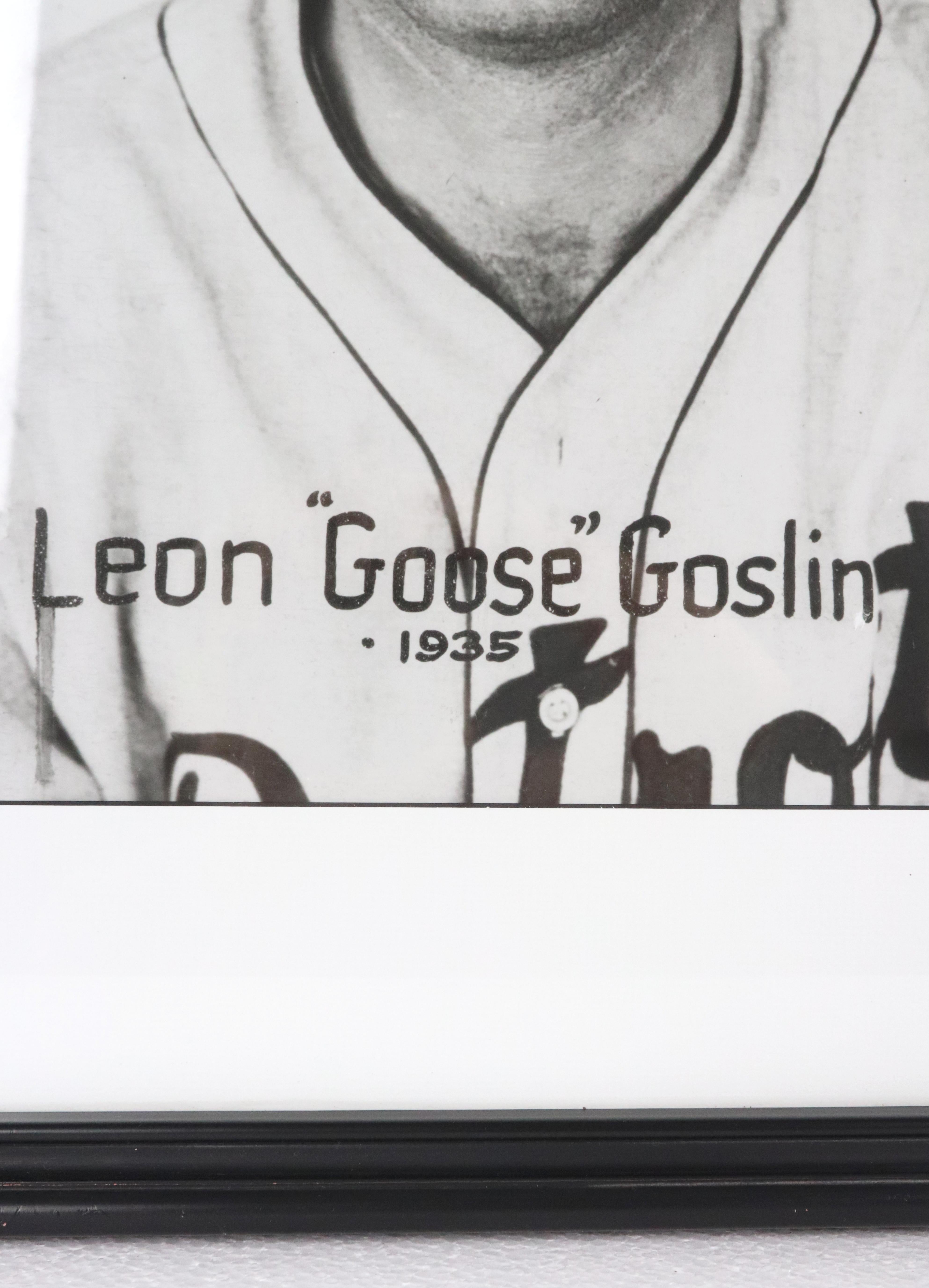 1935 Framed Baseball Player Leon Goose Goslin Photograph For Sale 3