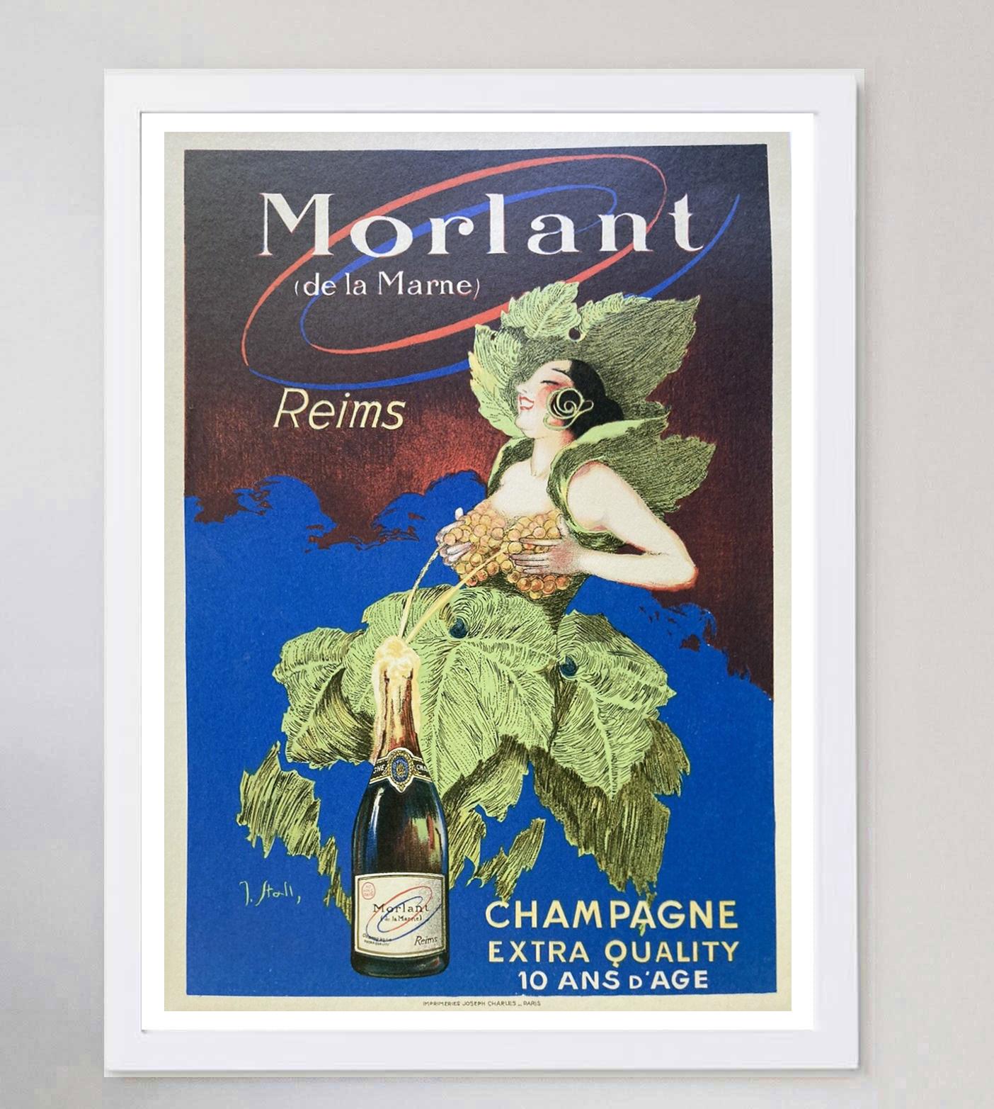 French 1935 Morlant Champagne Original Vintage Poster For Sale