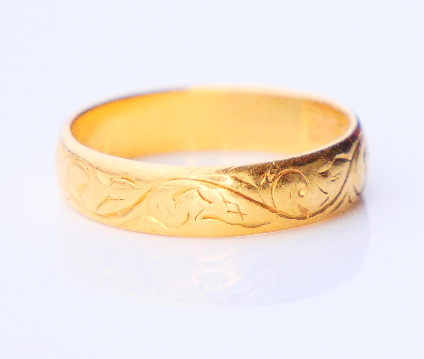 Women's 1935 Nordic Wedding Ring solid 23K Gold Ø 5.25 US / 3.3 gr
