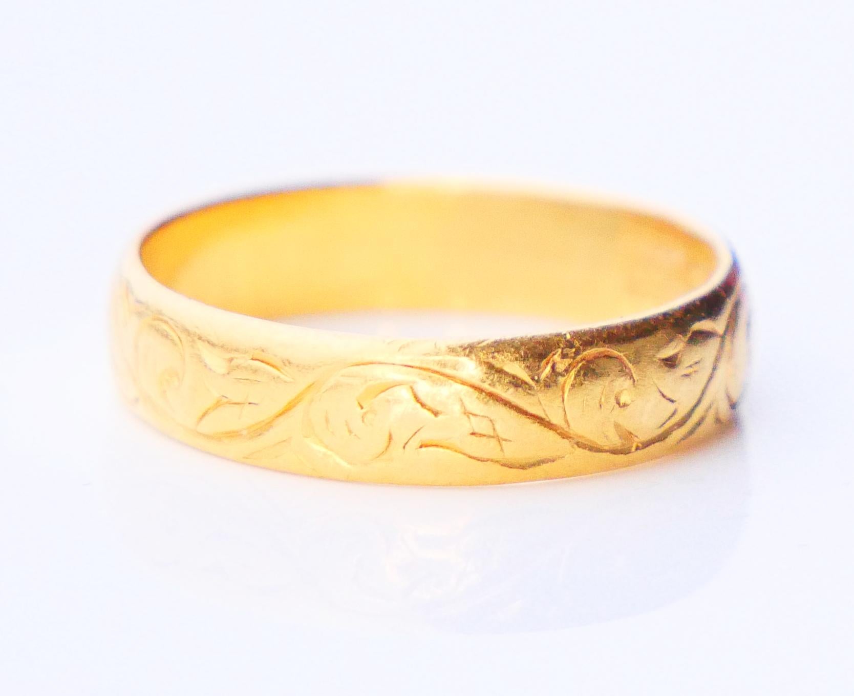 1935 Nordic Wedding Ring solid 23K Gold Ø 5.25 US / 3.3 gr 1