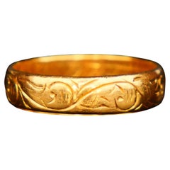 1935 Nordic Wedding Ring solid 23K Gold Ø 5.25 US / 3.3 gr