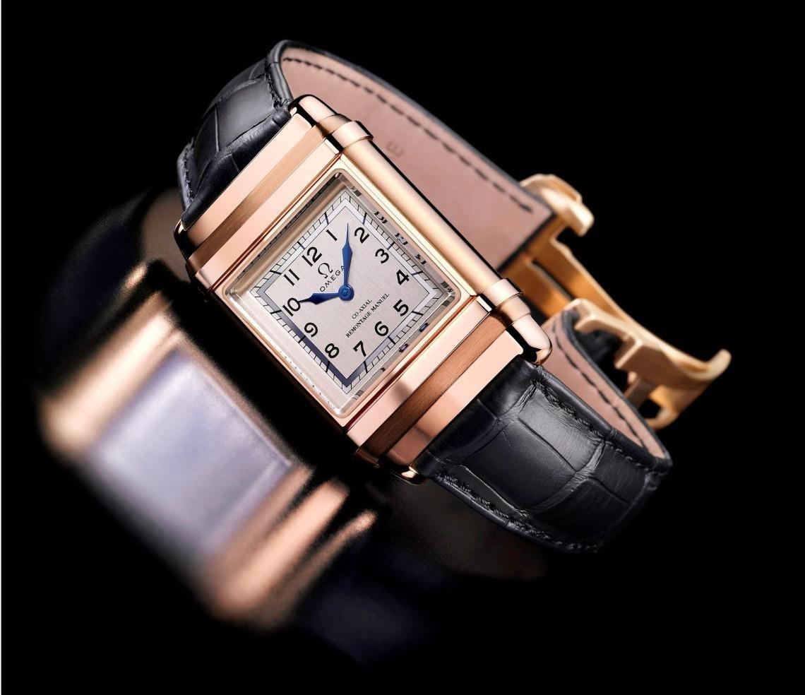 1935 Omega Marine Seltene frühe wasserdichte Uhr mit patentiertem Gehäuse - 14K Gold im Angebot 5