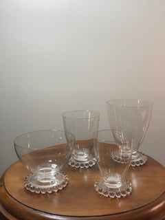1935 Rene Lalique Set of 32 Drinking Glasses Boules Water Wine Champagne Madere