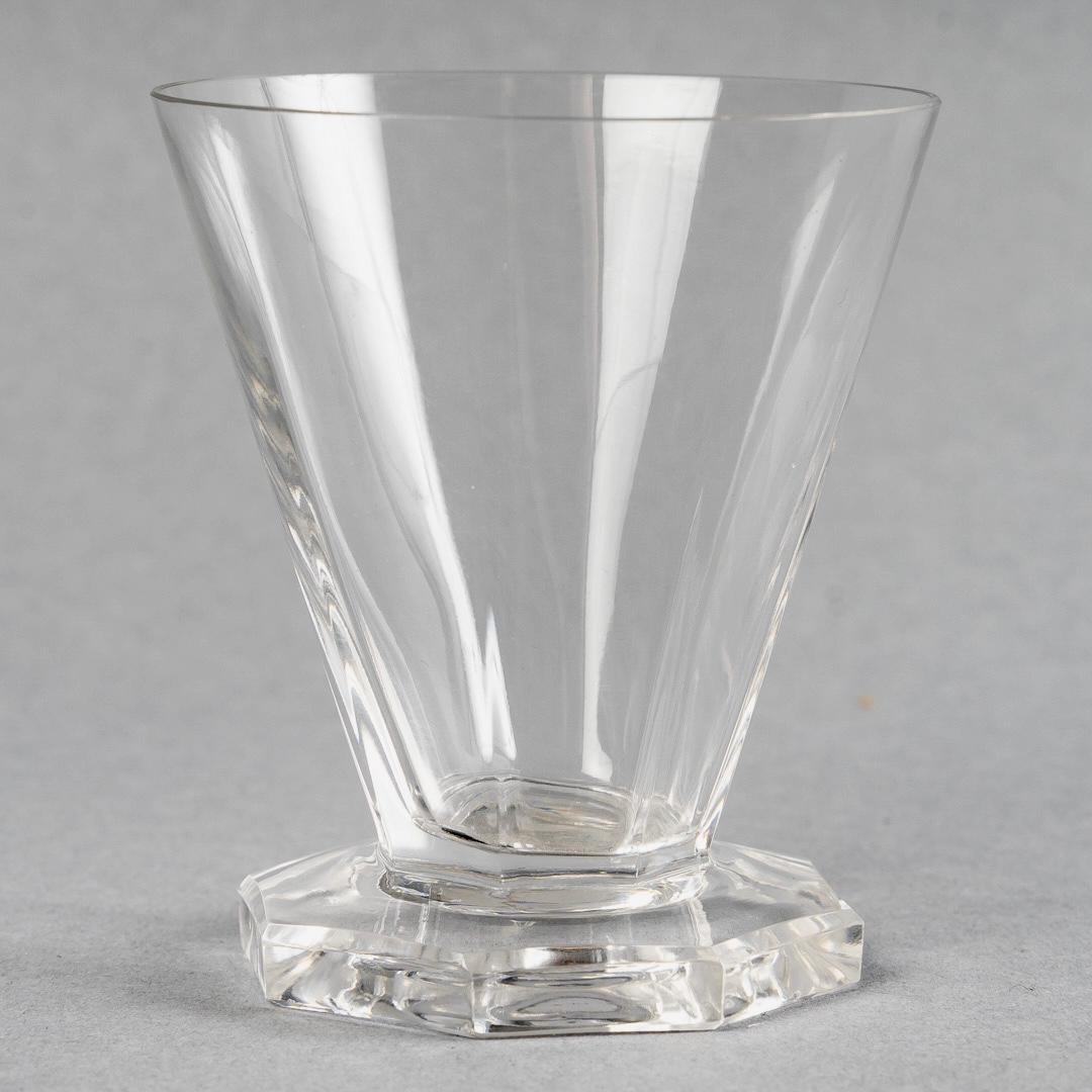 Art Deco 1935 René Lalique, Set Quincy Glasses Glass 37 Pieces '36 Glasses, 1 Decanter'