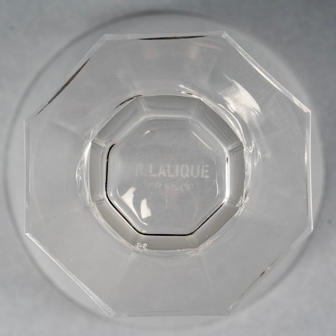 1935 René Lalique, Set Quincy Glasses Glass 37 Pieces '36 Glasses, 1 Decanter' In Good Condition In Boulogne Billancourt, FR