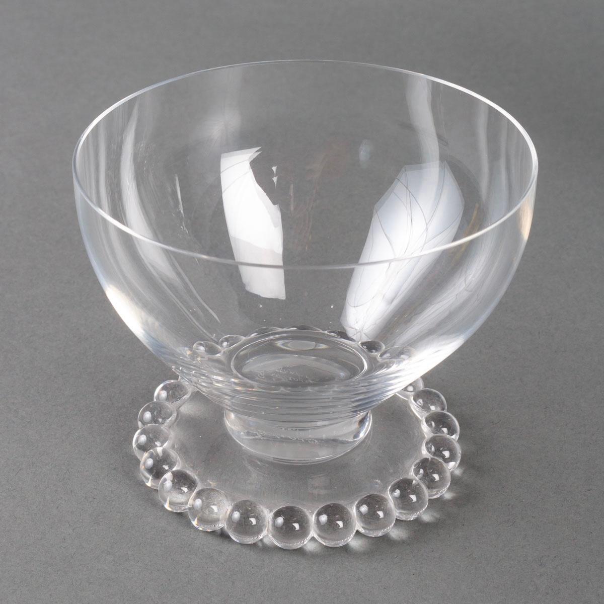 Molded 1935 René Lalique, Tablewares Glasses Decanters Boules Glass, 34 Pieces For Sale