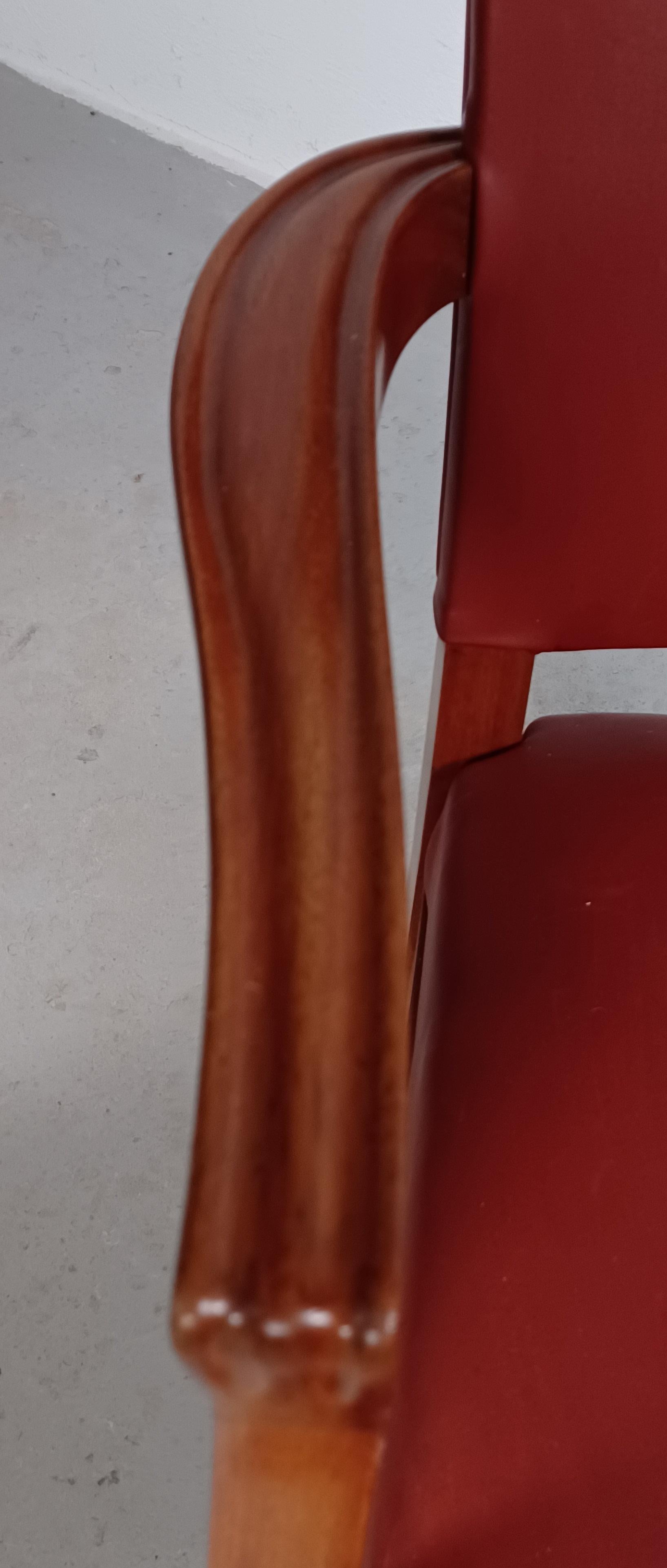 1935 Set aus zwei restaurierten Kaare Klint Barcelona-Stühlen oder Der rote Stuhl von Rud Rasmussen im Angebot 4