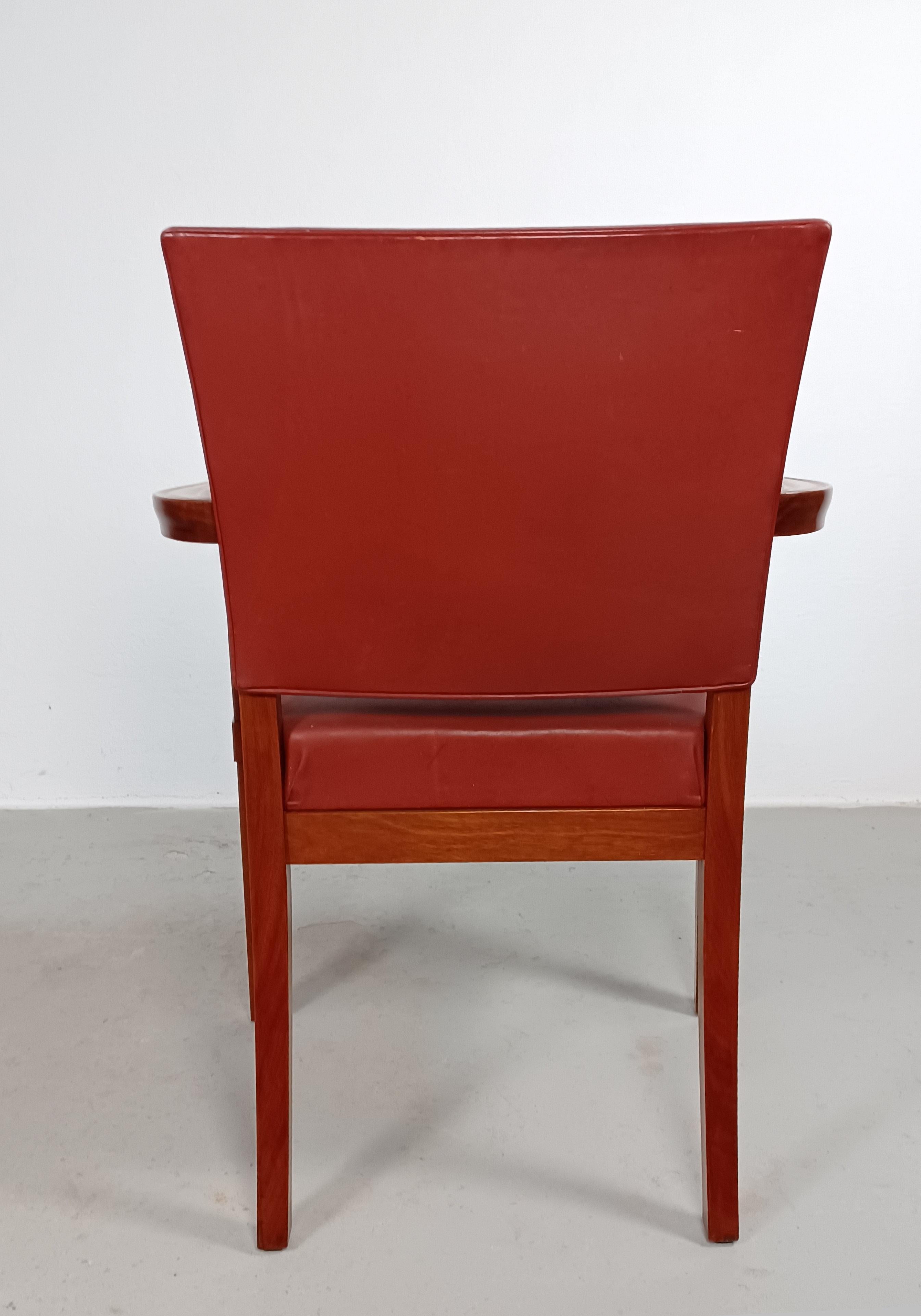1935 Set of Two Restored Kaare Klint Barcelona or The Red Chair by Rud Rasmussen For Sale 1