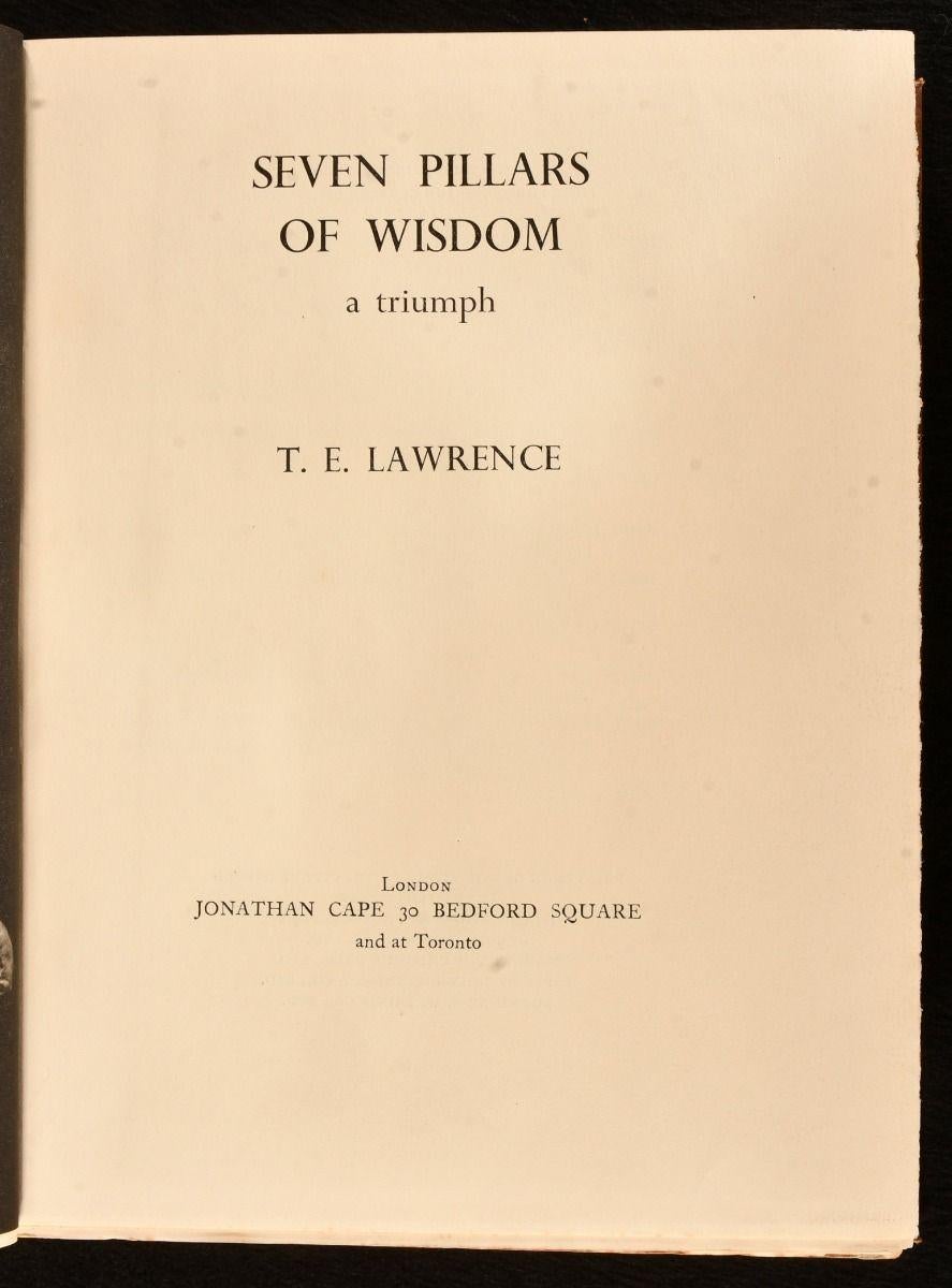1935 Seven Pillars of Wisdom In Good Condition For Sale In Bath, GB