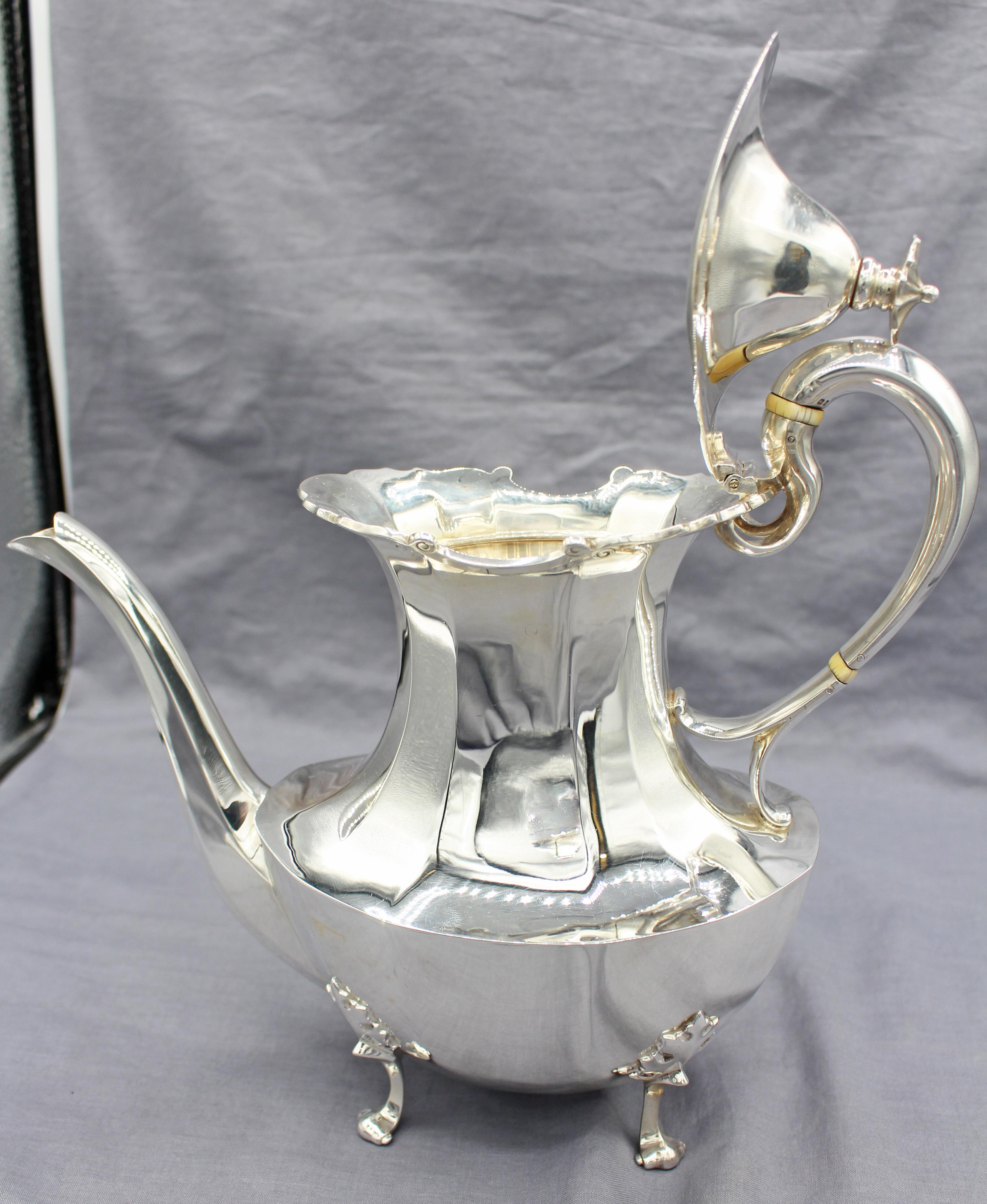 1935 Sterling Silber 6-teiliges Tee- und Kaffeeservice von Asprey London (Georgian) im Angebot