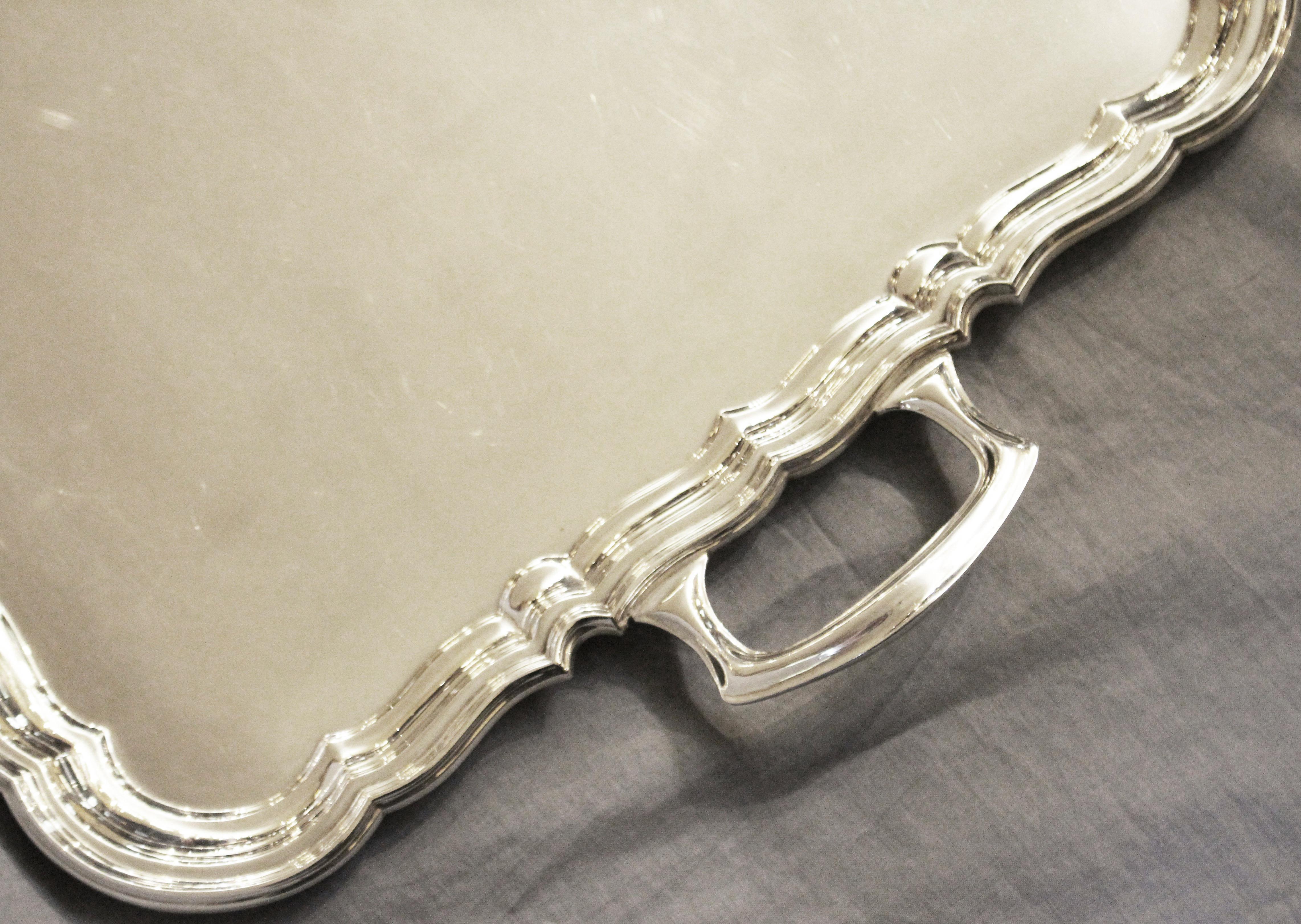 Art Deco 1935 Sterling Silver Tea Tray by Harrison Brothers & Howson For Sale