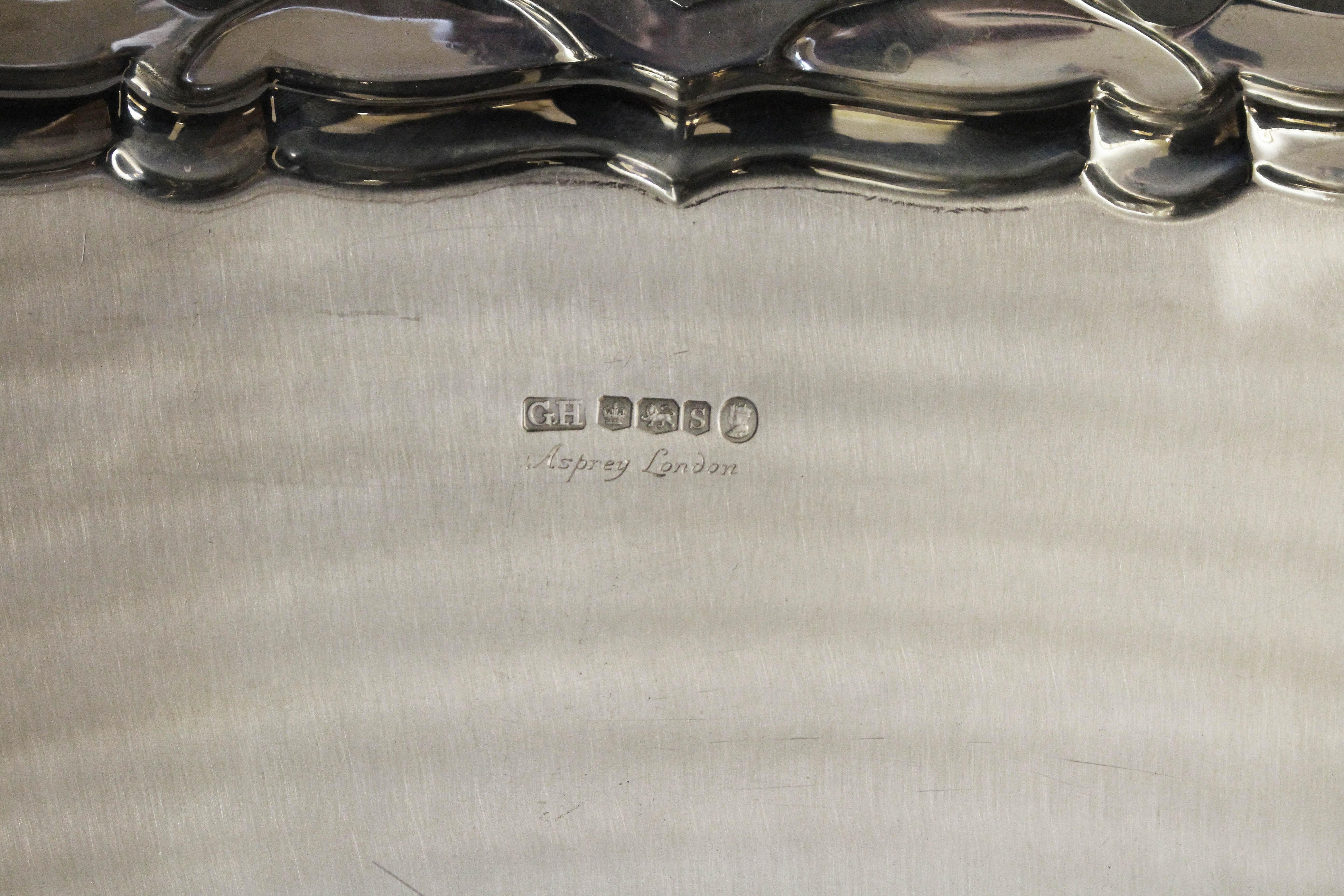 1935 Sterling Silver Tea Tray by Harrison Brothers & Howson In Good Condition For Sale In Chapel Hill, NC