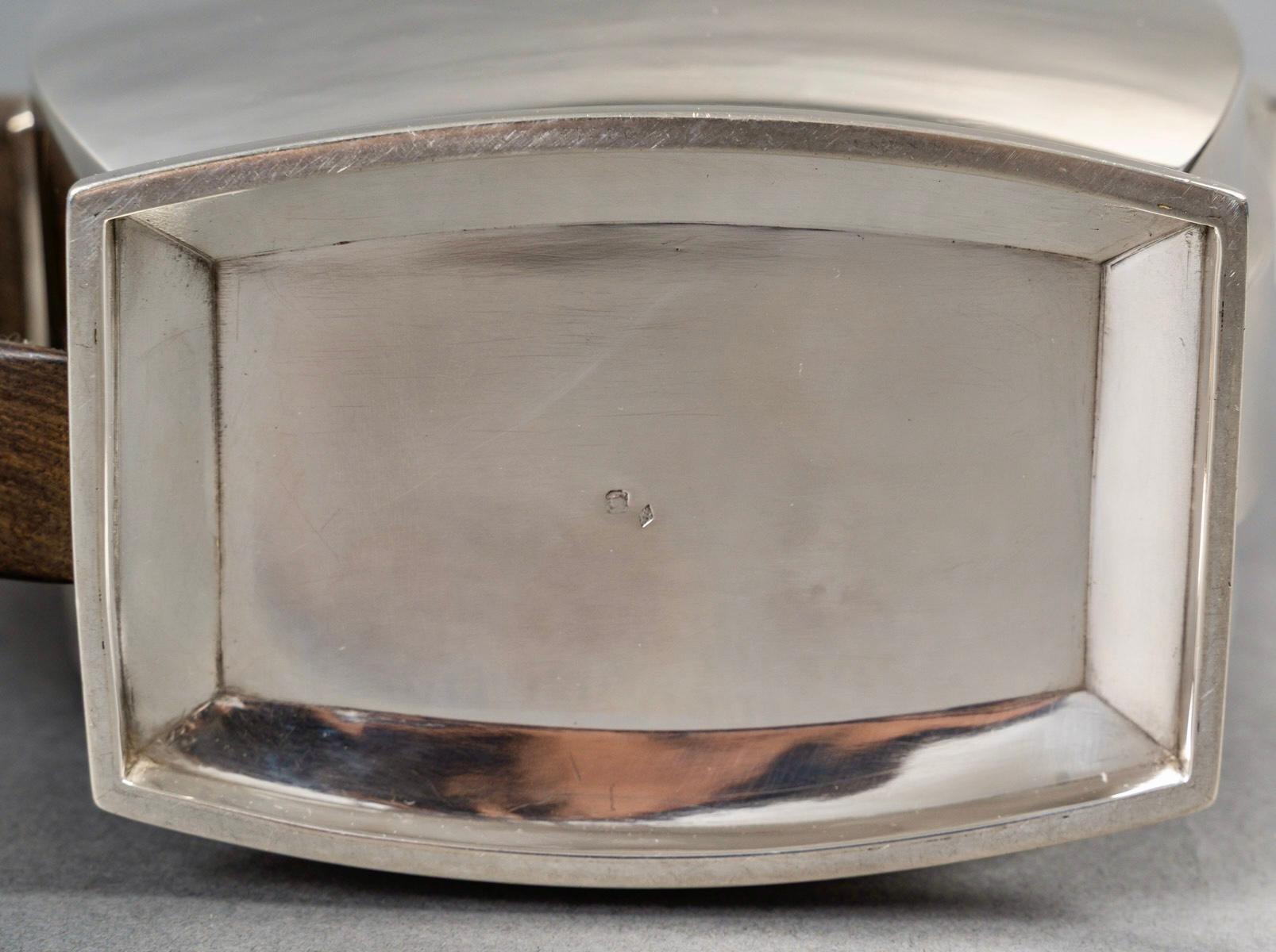 1935 Tetard Frères - Servizio da tè e caffè in argento e palissandro in vendita 10
