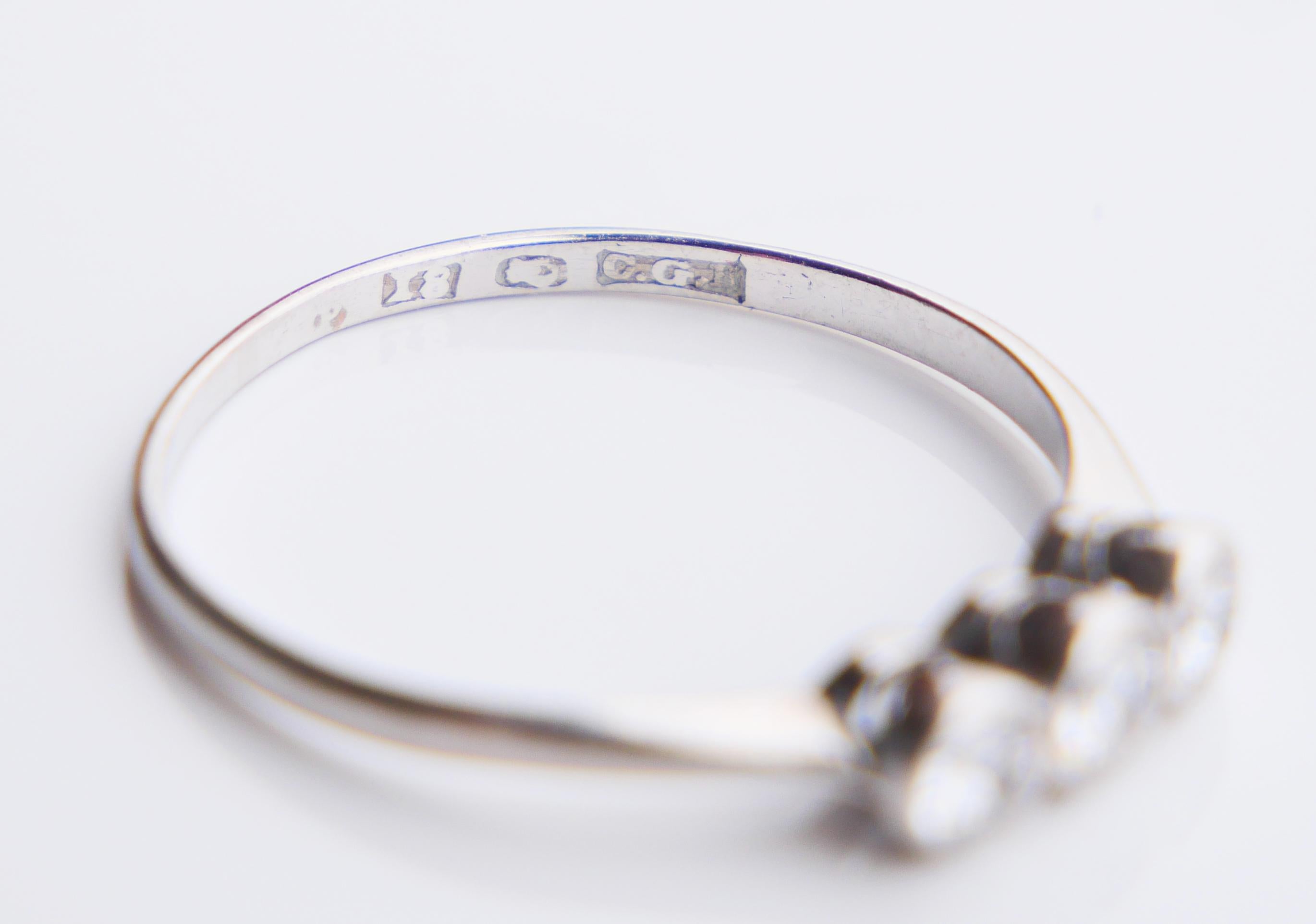 1935 Drei 0.45ctw Diamanten Ring massiv Platin Ø 6.5US / 1.8gr 7
