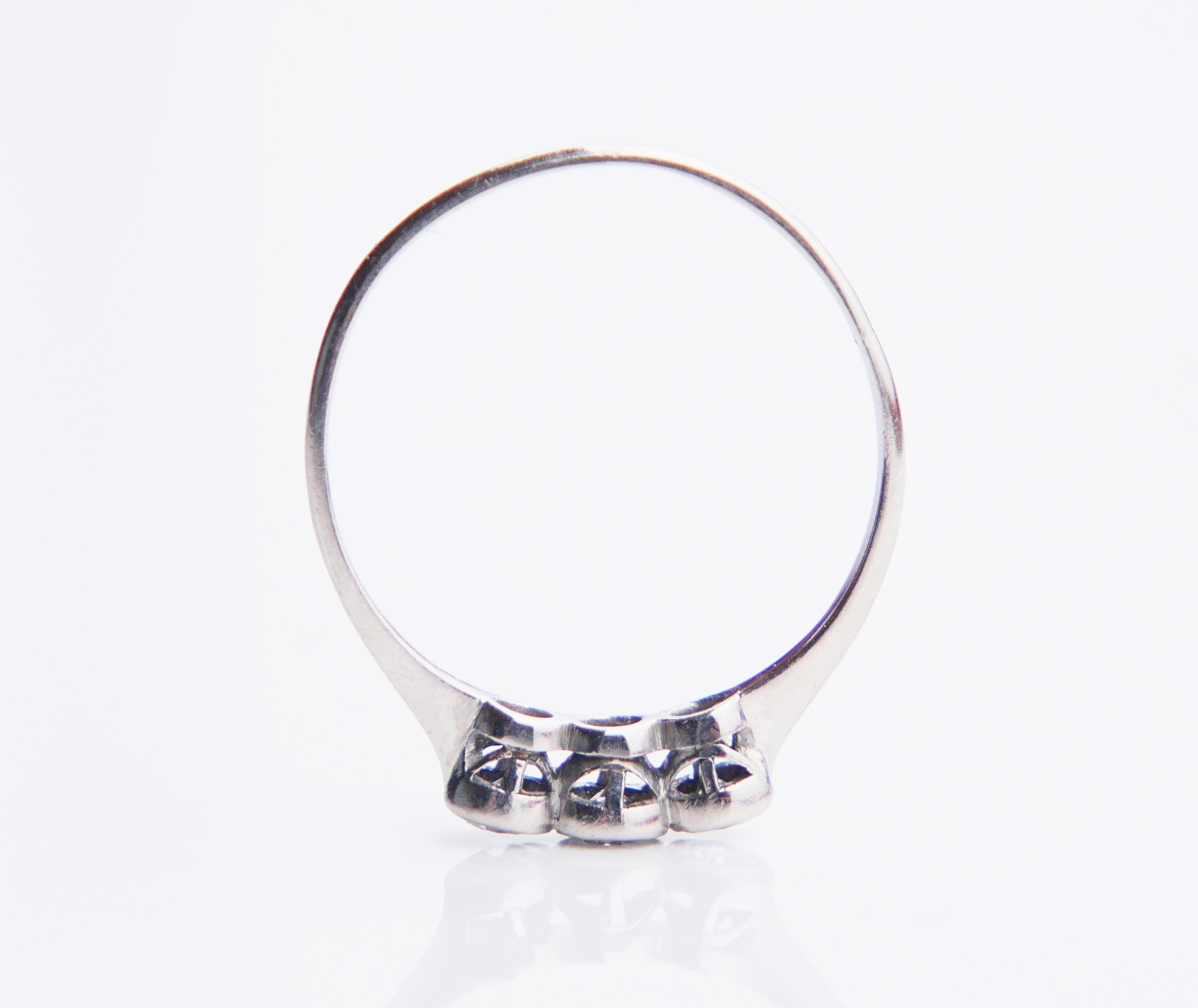 1935 Drei 0.45ctw Diamanten Ring massiv Platin Ø 6.5US / 1.8gr 4