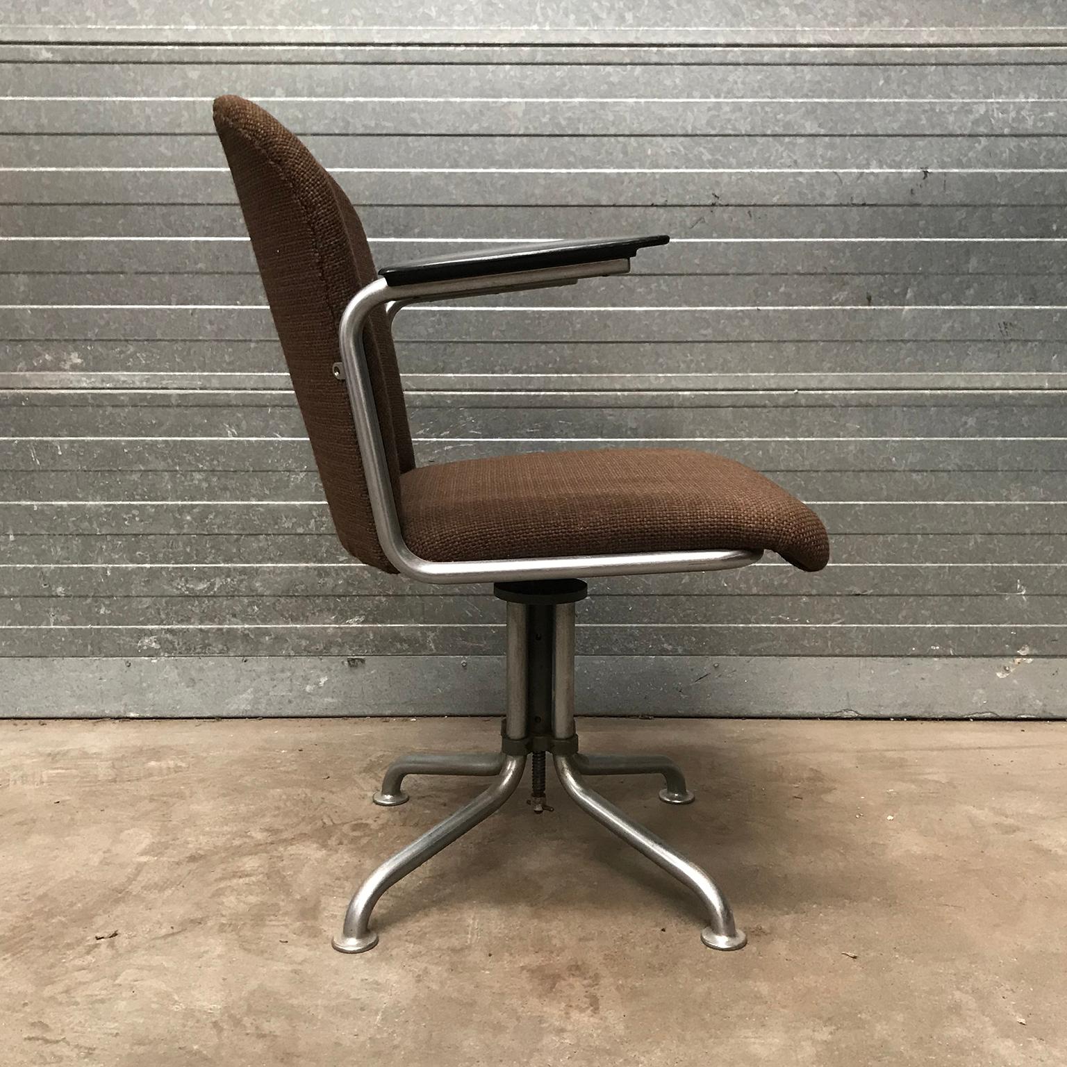 Industrial 1935, W.H. Gispen by Gispen Culemborg, Office Chair 356, Spear Bakelite Armrests For Sale