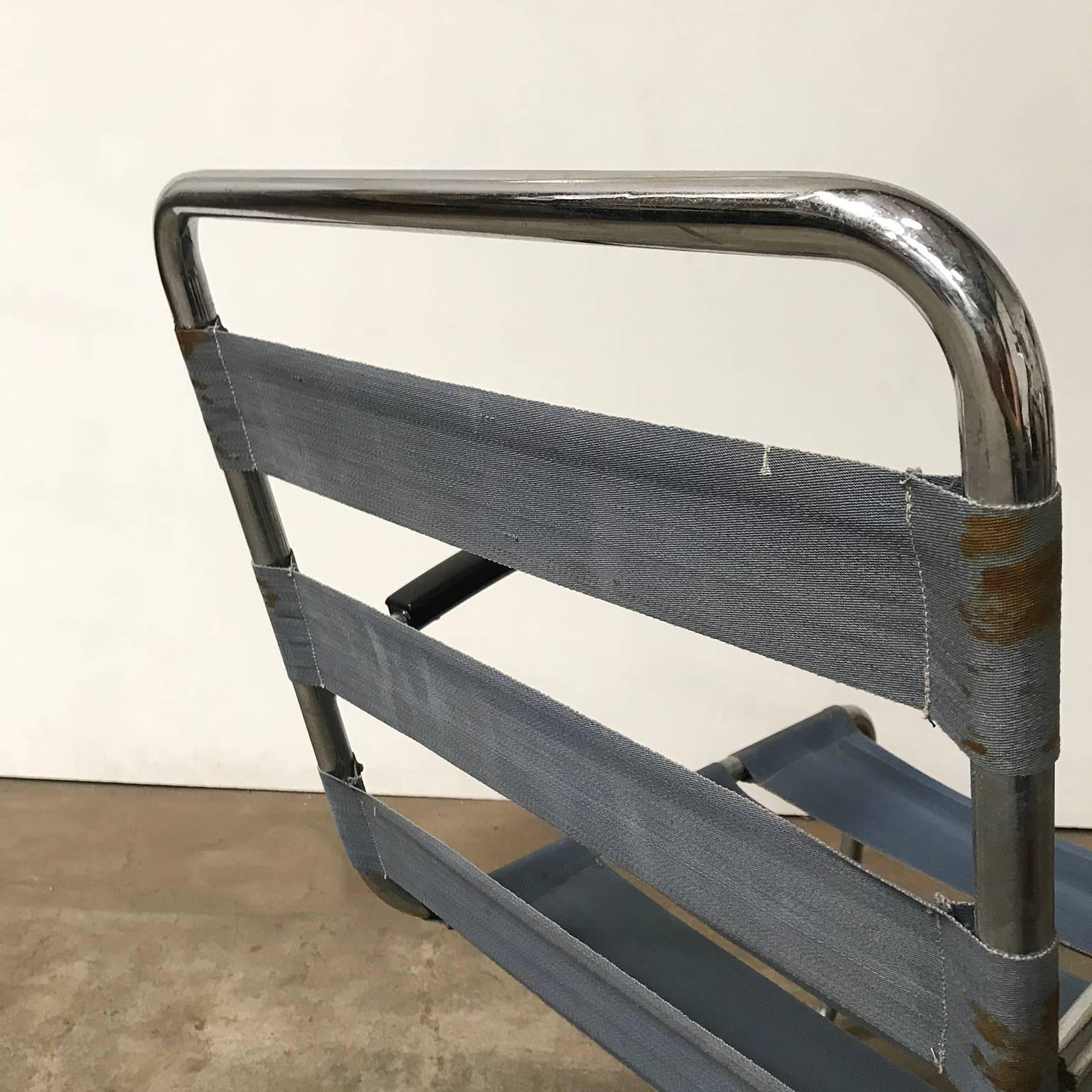 1935, W.H. Gispen para Gispen, Sillón de preguerra 411 sin cojines en venta 11