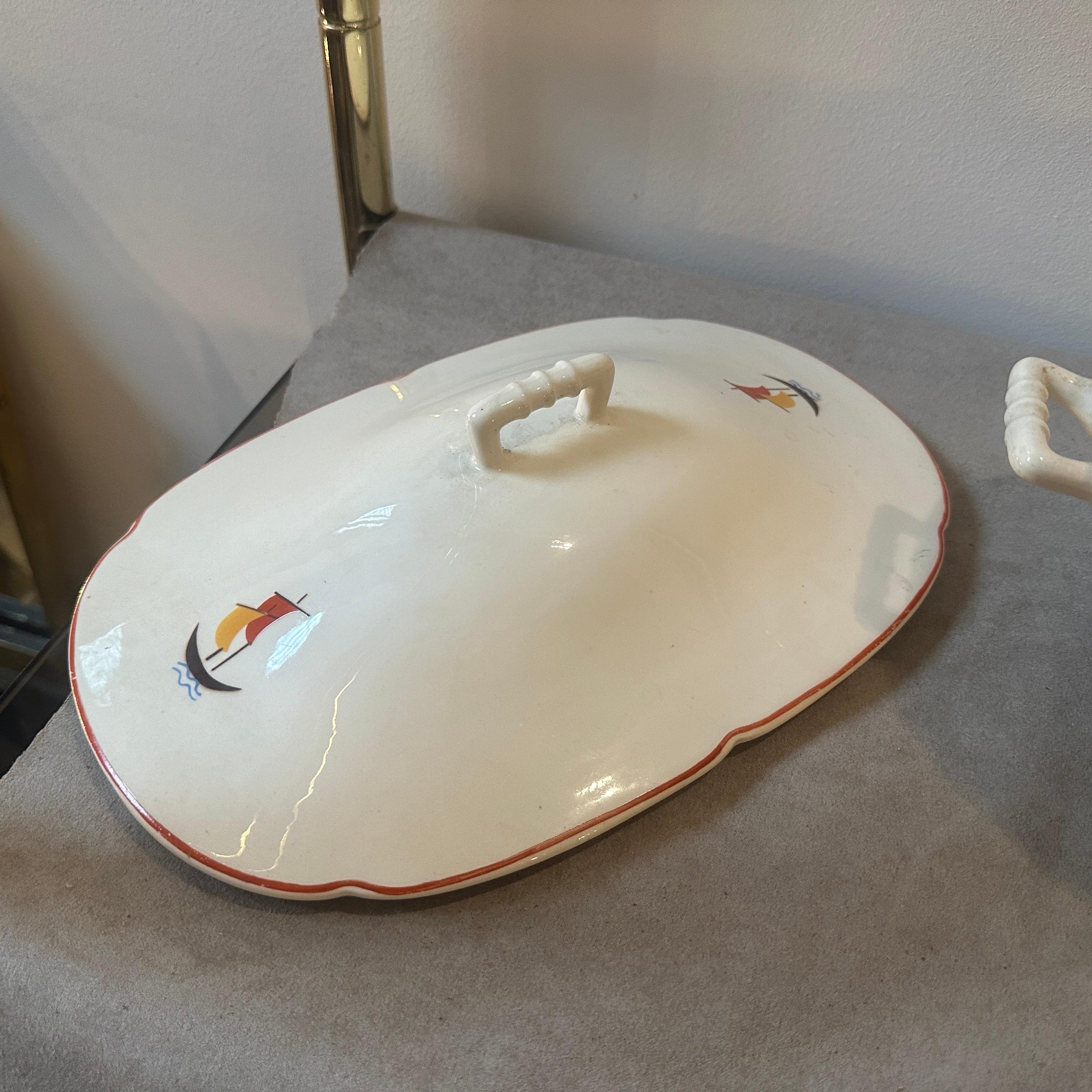 1935s Art Deco Ceramic Soup Tureen by Gio Ponti for S.C. Richard  For Sale 1