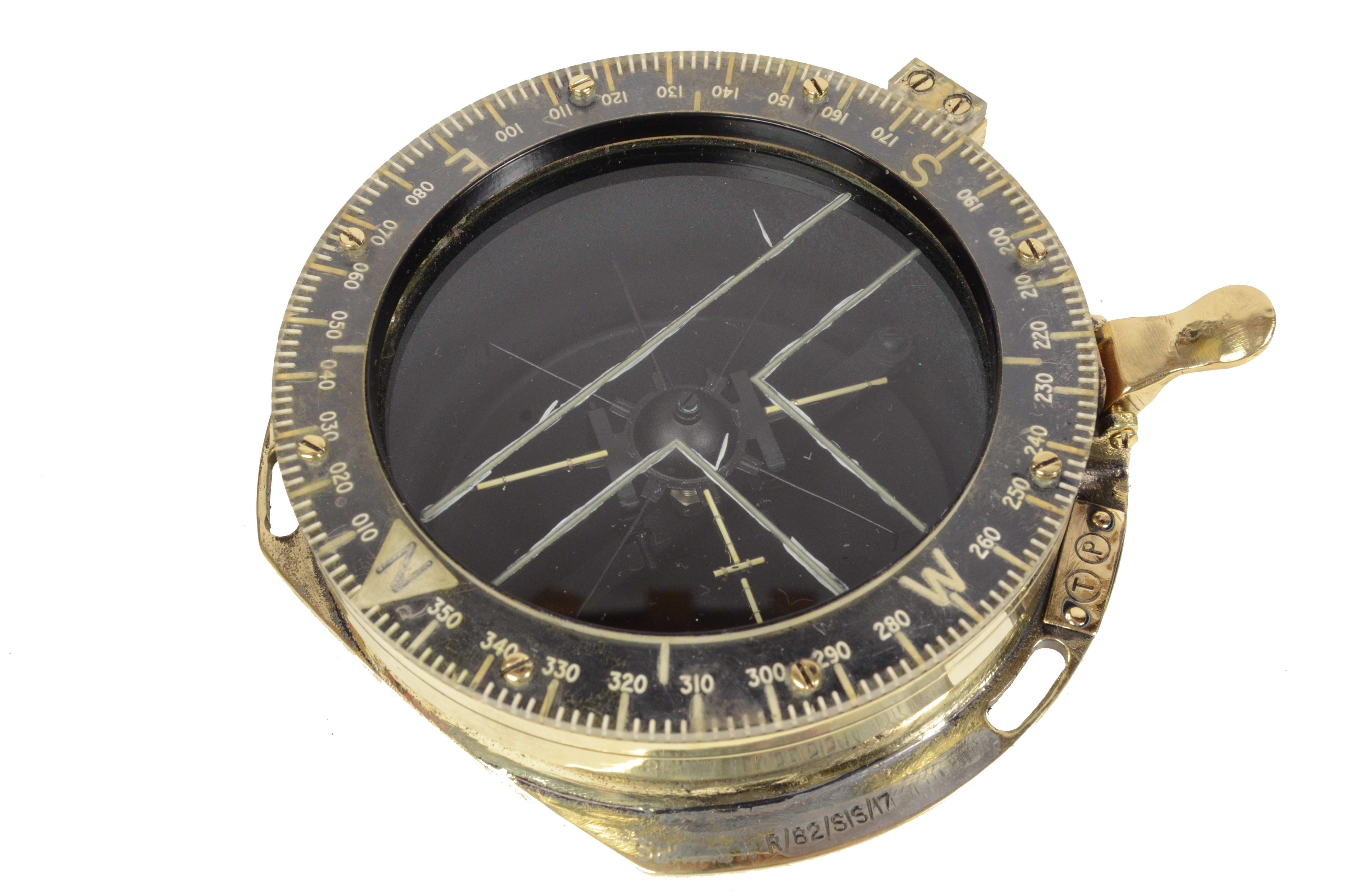 Mid-20th Century 1935s Brass Aviation Compass Used forBoeing B-17 Flyin Fortress American Bomber 