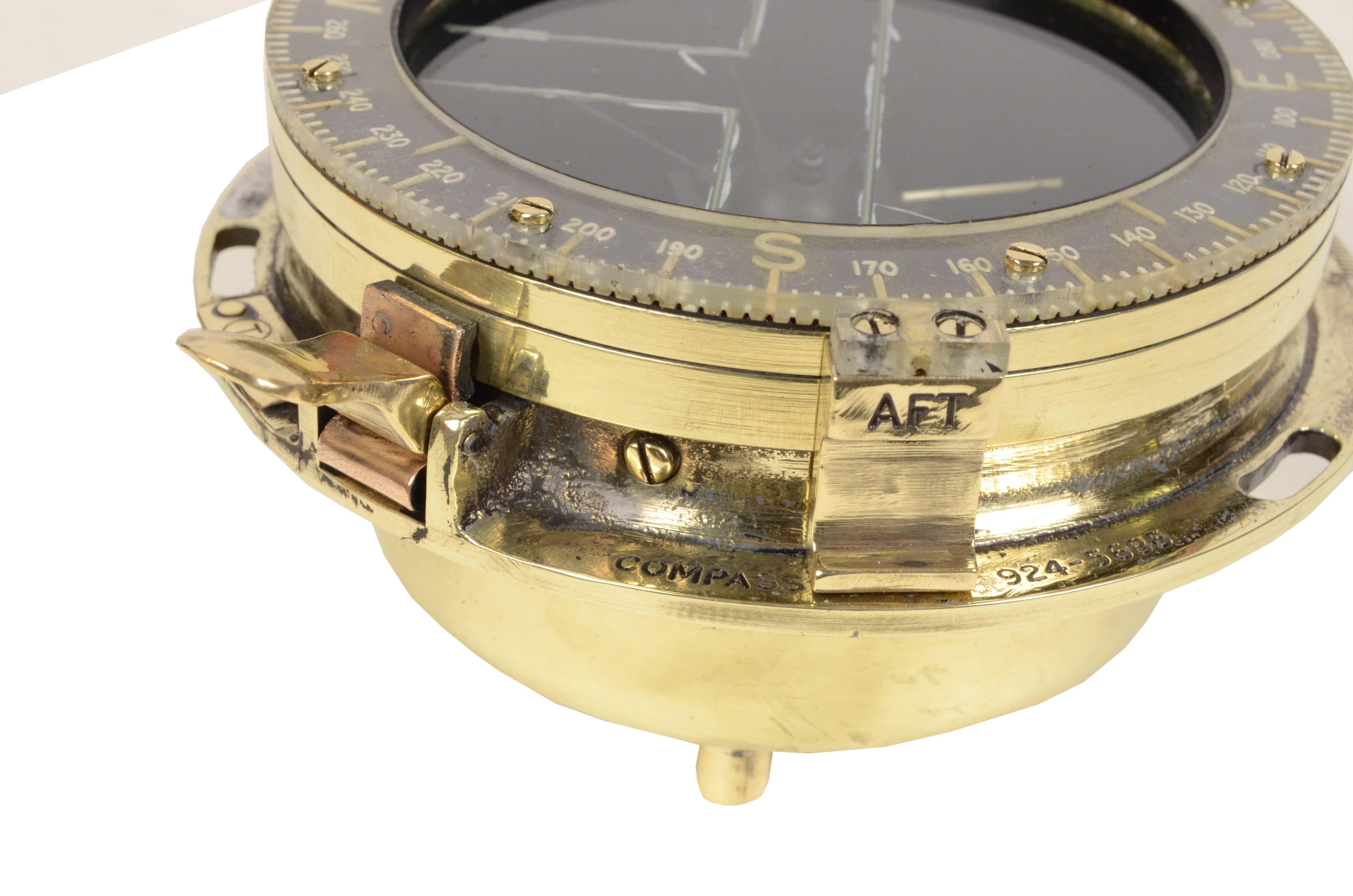 1935s Brass Aviation Compass Used forBoeing B-17 Flyin Fortress American Bomber  3