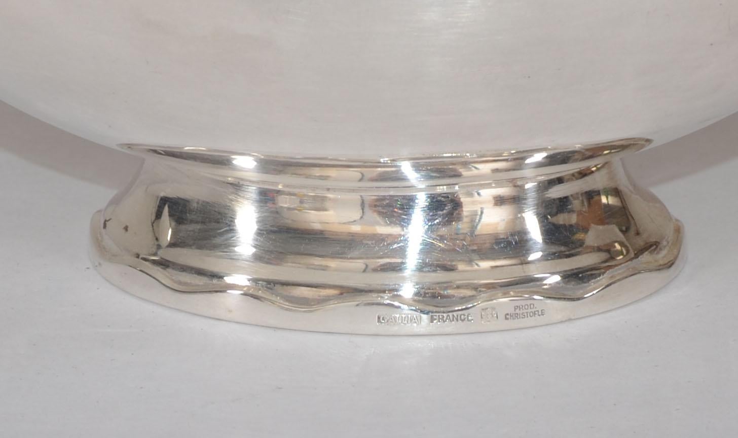 1935s Christofle France Gallia Silver Plate Sauceboat & Swan Ladle Art Deco For Sale 8