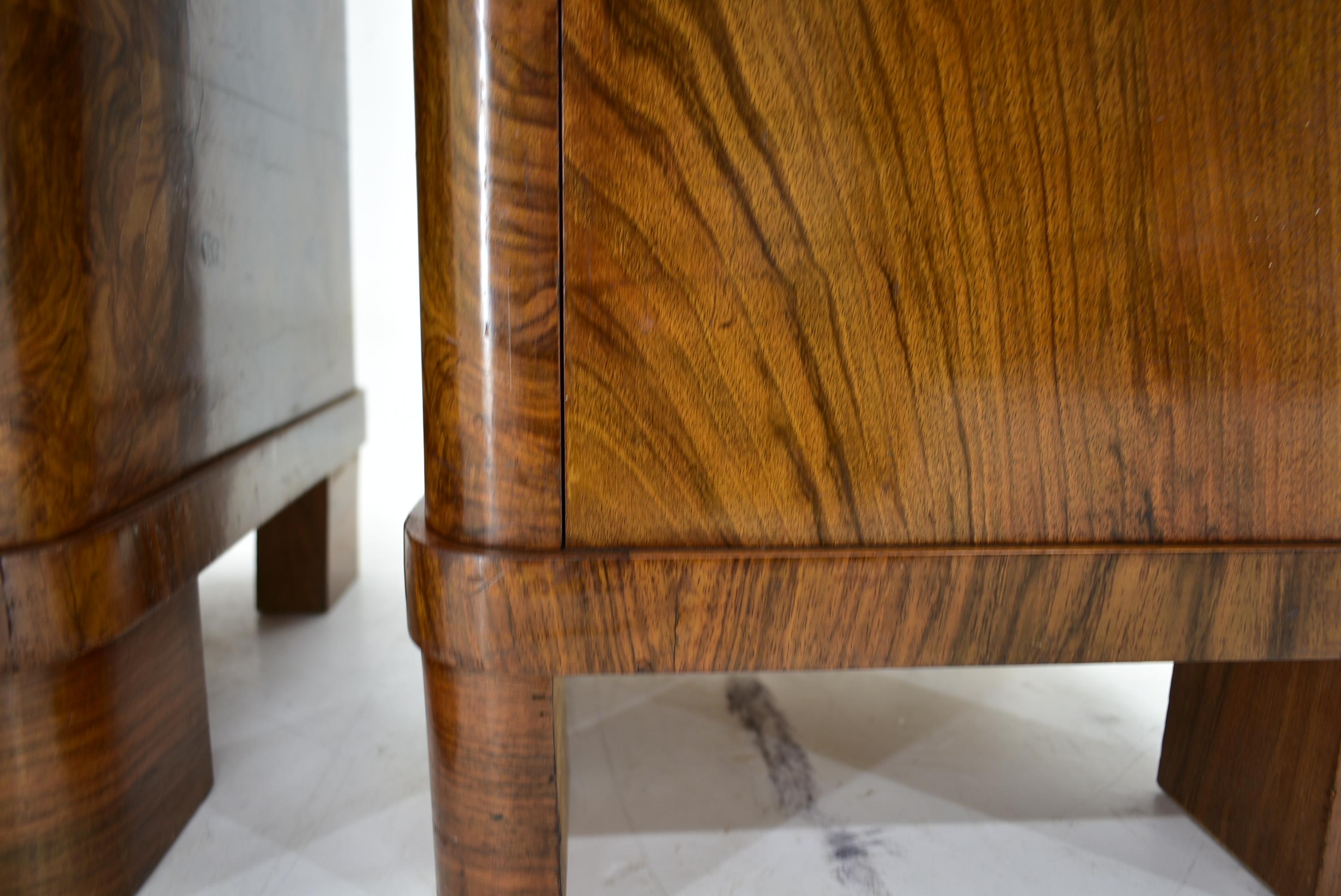 1935s Pair of Art Deco Bedside Tables, Czechoslovakia 8