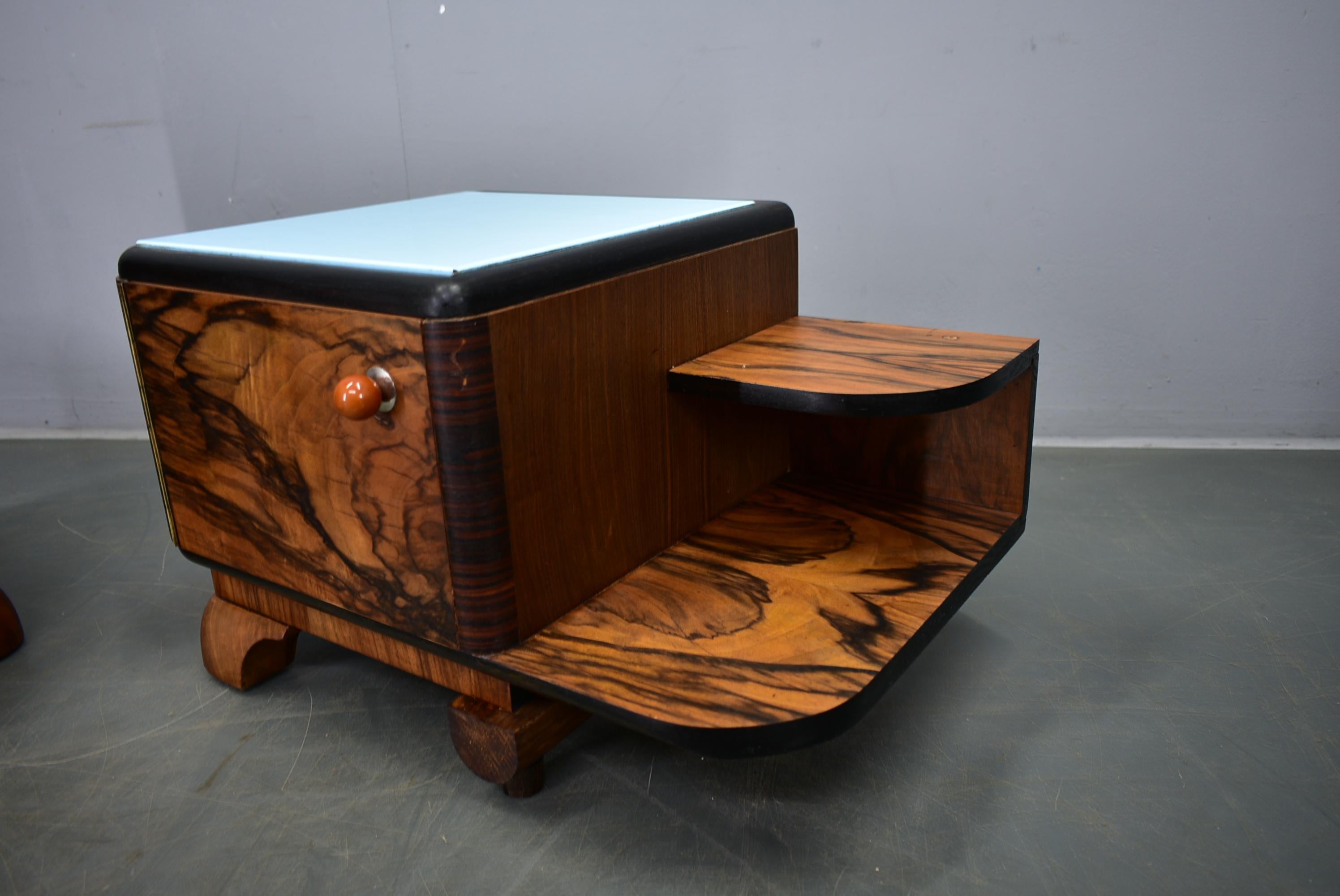 1935s Pair of Art Deco Bedside Tables, Czechoslovakia For Sale 10