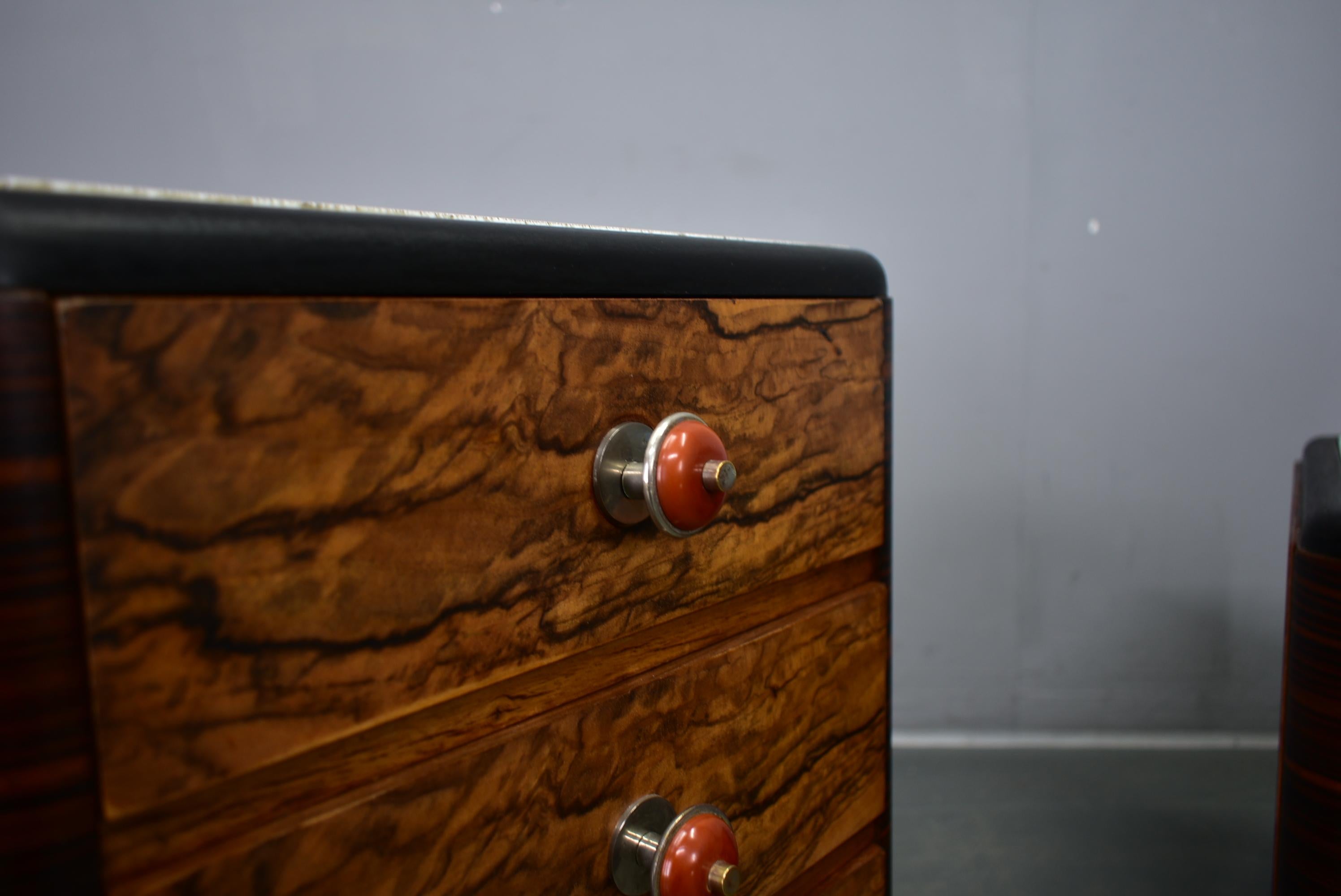 1935s Pair of Art Deco Bedside Tables, Czechoslovakia For Sale 12