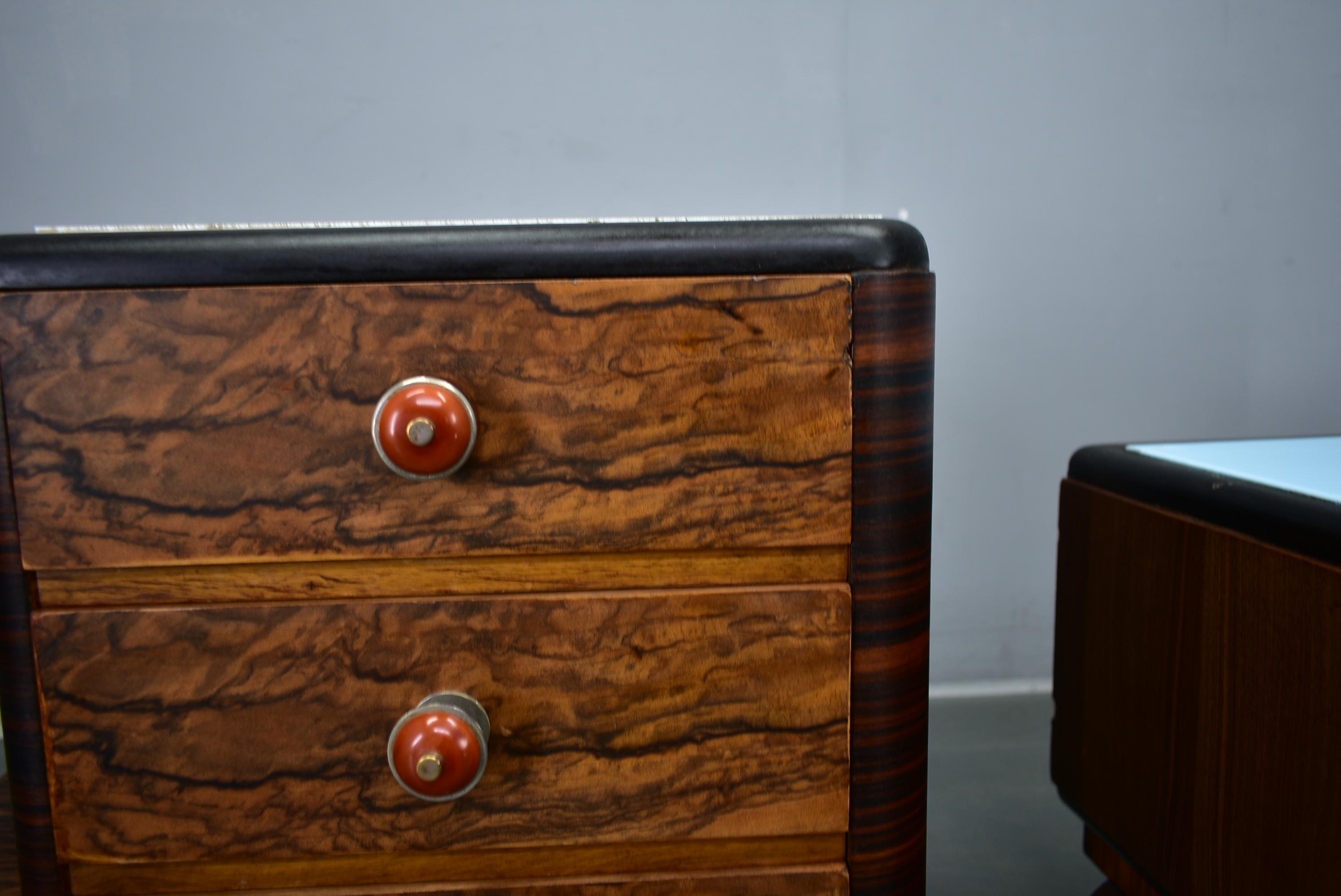 1935s Pair of Art Deco Bedside Tables, Czechoslovakia In Good Condition For Sale In Praha, CZ