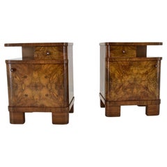 Vintage 1935s Pair of Art Deco Bedside Tables, Czechoslovakia