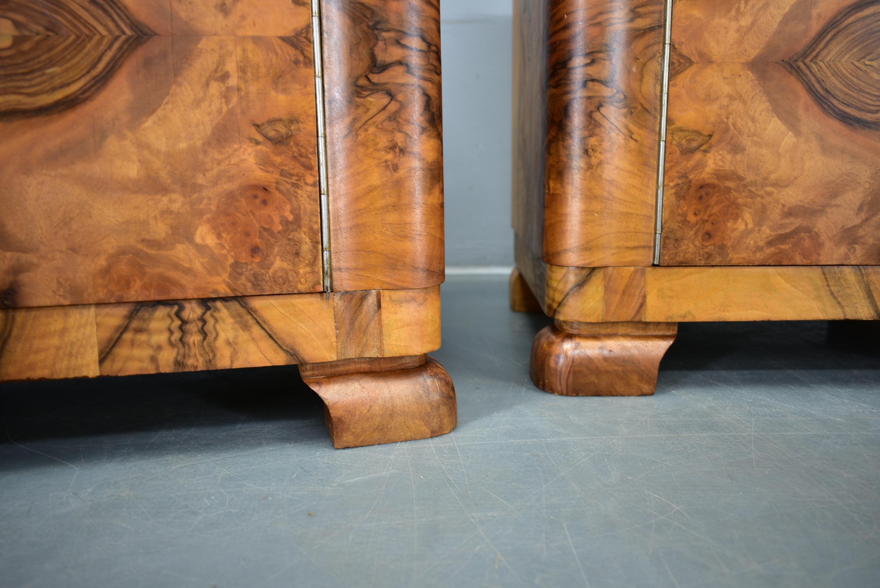 1935s Pair of Rare Art Deco Bedside Tables, Czechoslovakia For Sale 5