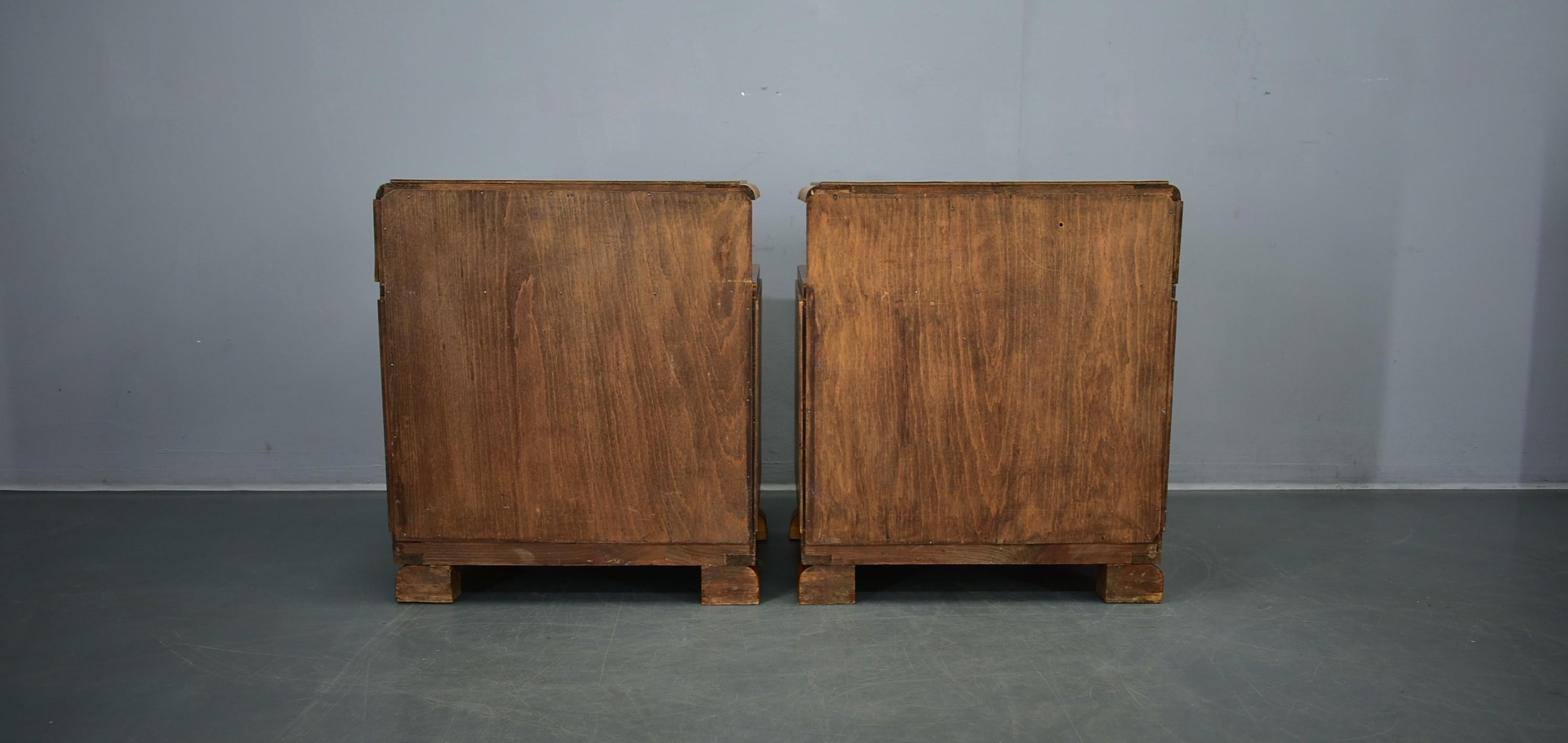 1935s Pair of Rare Art Deco Bedside Tables, Czechoslovakia For Sale 11
