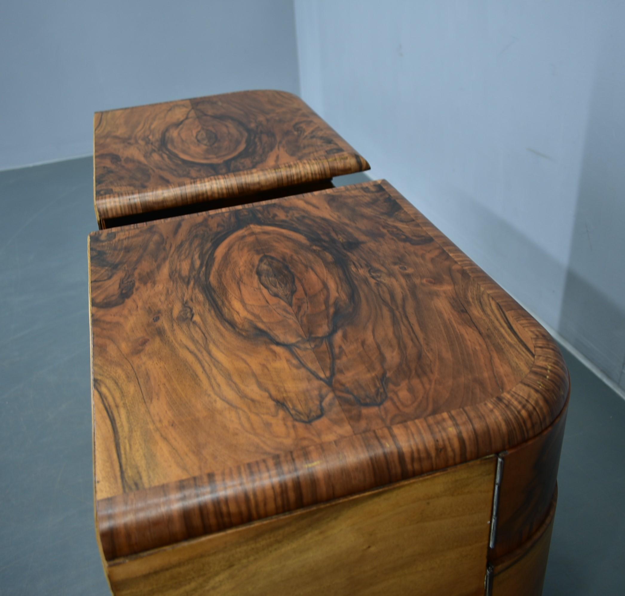 1935s Pair of Rare Art Deco Bedside Tables, Czechoslovakia 12