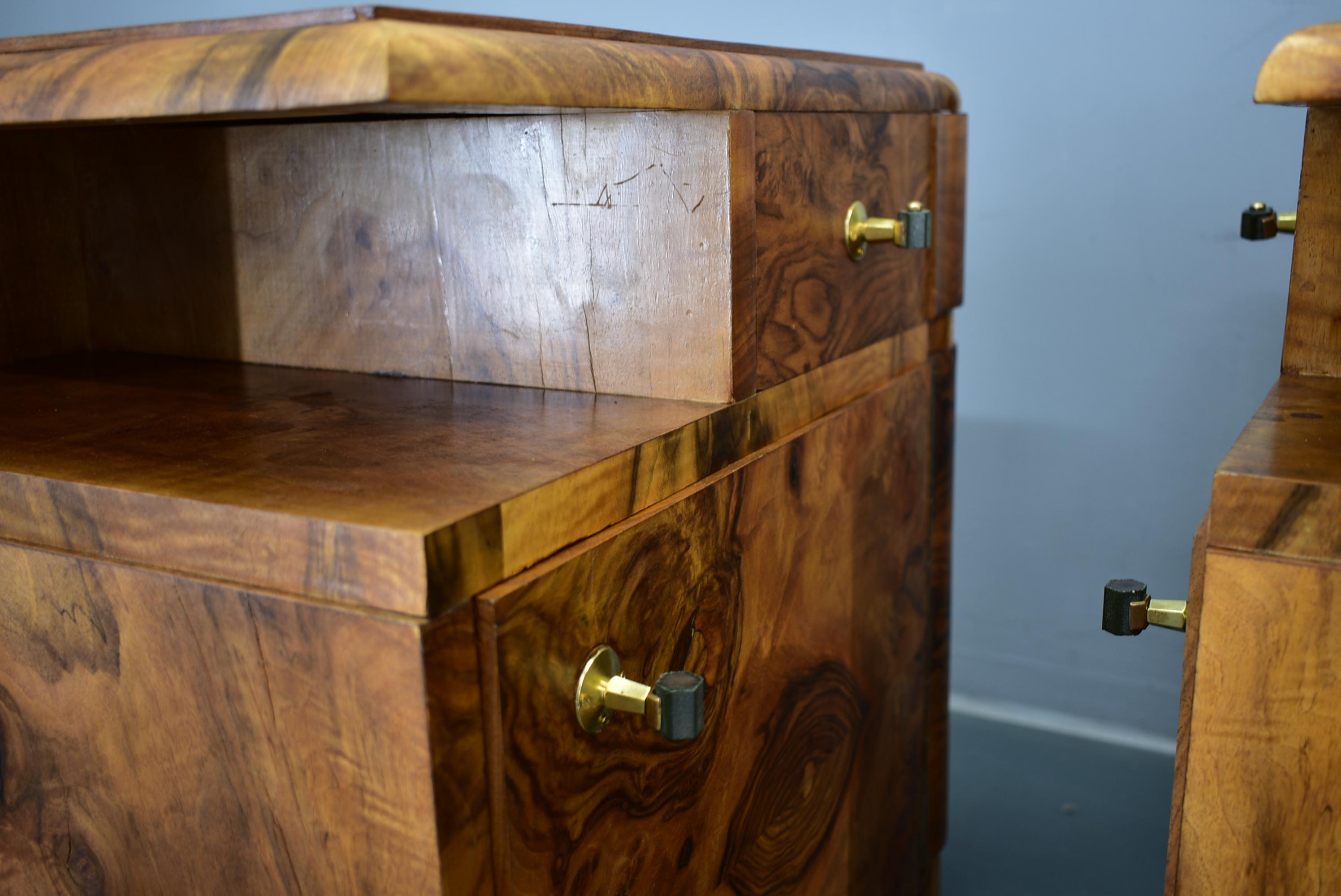 1935s Pair of Rare Art Deco Bedside Tables, Czechoslovakia For Sale 13