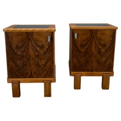 Paire de rares tables de chevet Art déco des années 1935, Tchécoslovaquie