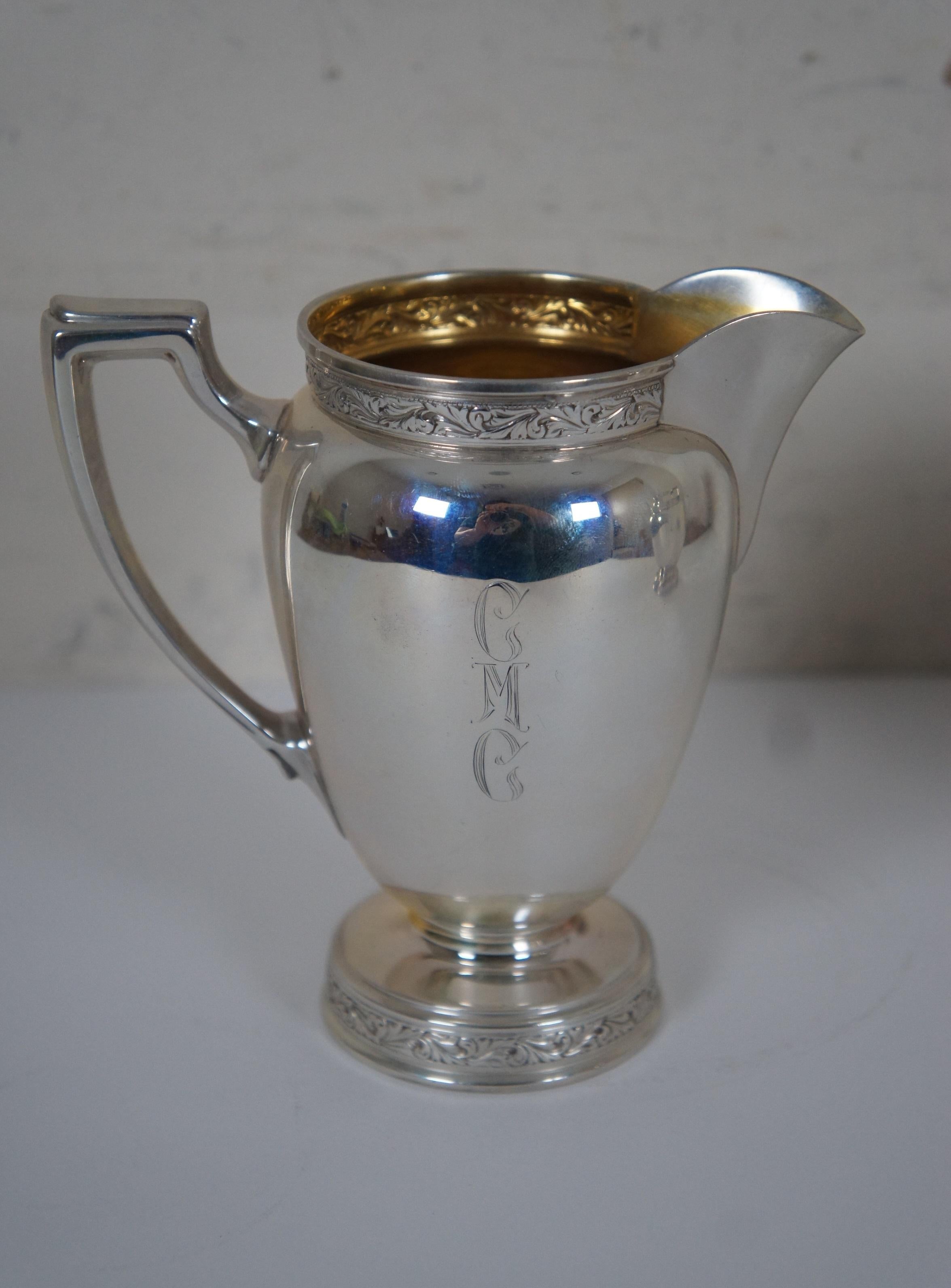 1936 Antike 3pc Reed & Barton X610 Sterling Silber Tee Kaffee Servierbesteck 1194g im Angebot 2
