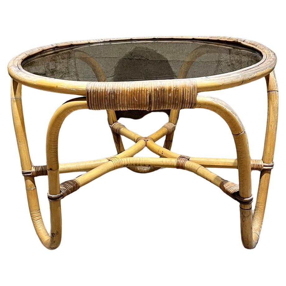 1936 Arne Jacobsen for Sika-Design Natural Rattan Charlottenborg Coffee Table For Sale
