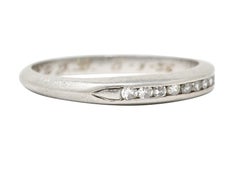 1936 Art Deco Diamant Platin Pfeil Vintage Channel Band Ring