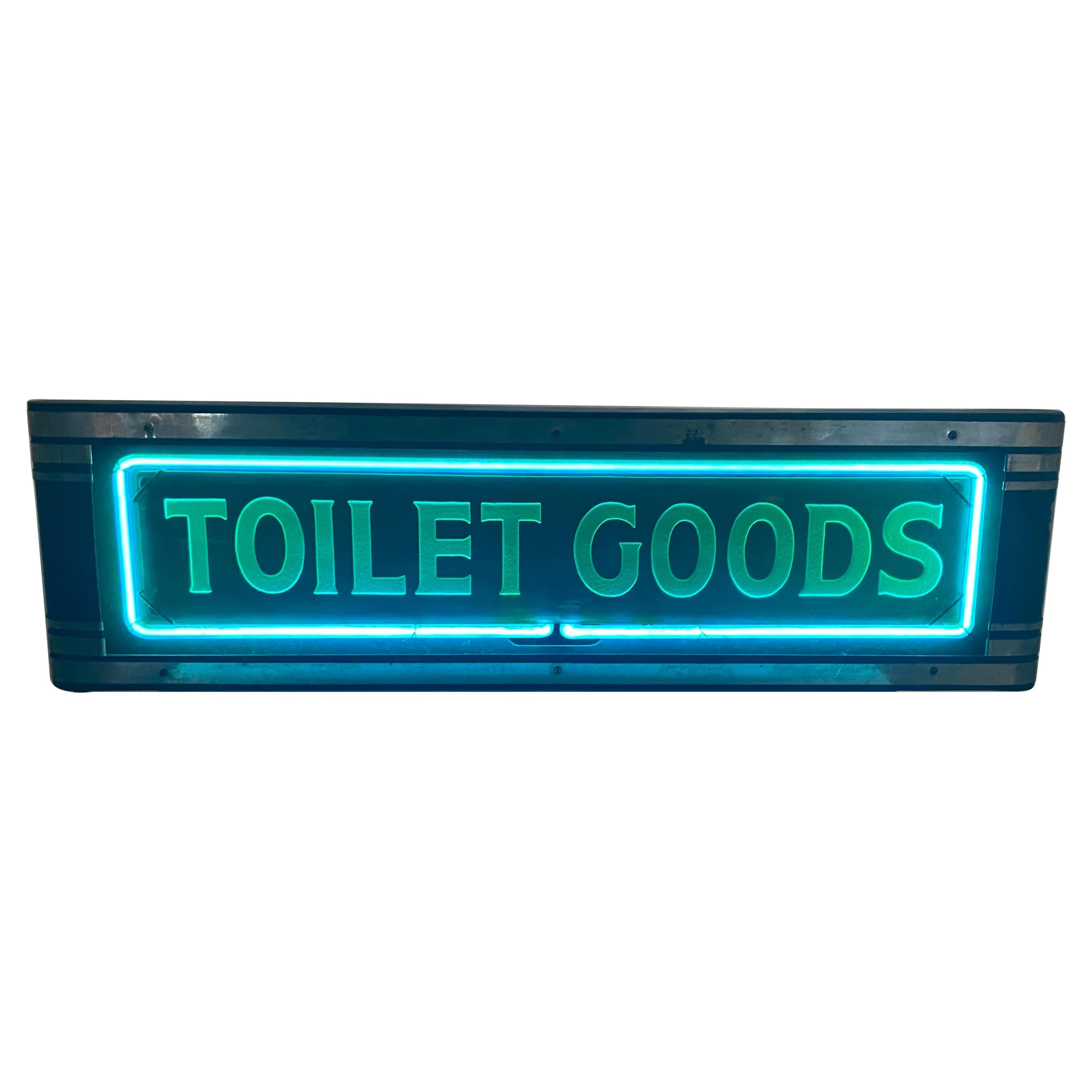 1936 Art Deco Pharmacy Box Neon Sign "TOILET GOODS", by Neon Products Inc.