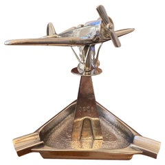 1936 Art Deco Trophy Propeller Airplane Ash Tray