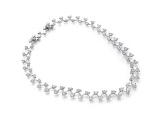 19.36 Carat Pear Round Brilliant Diamond 18 Karat White Gold Necklace