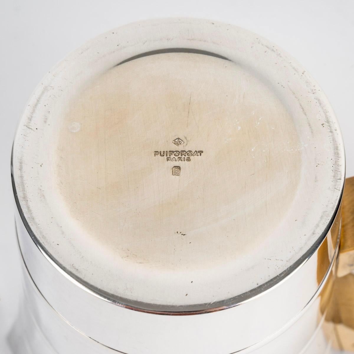 1936 Jean E. Puiforcat - Champagne Ice Bucket & Pitcher Epsilon Sterling Silver 1