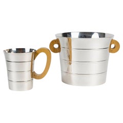 1936 Jean E. Puiforcat - Champagne Ice Bucket & Pitcher Epsilon Sterling Silver
