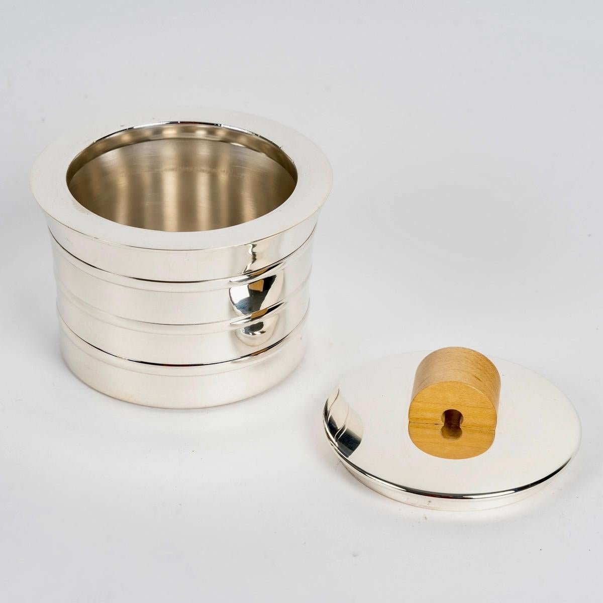 1936 Jean Puiforcat Art Deco Tea & Coffee Set Epsilon Sterling Silver And Walnut 6