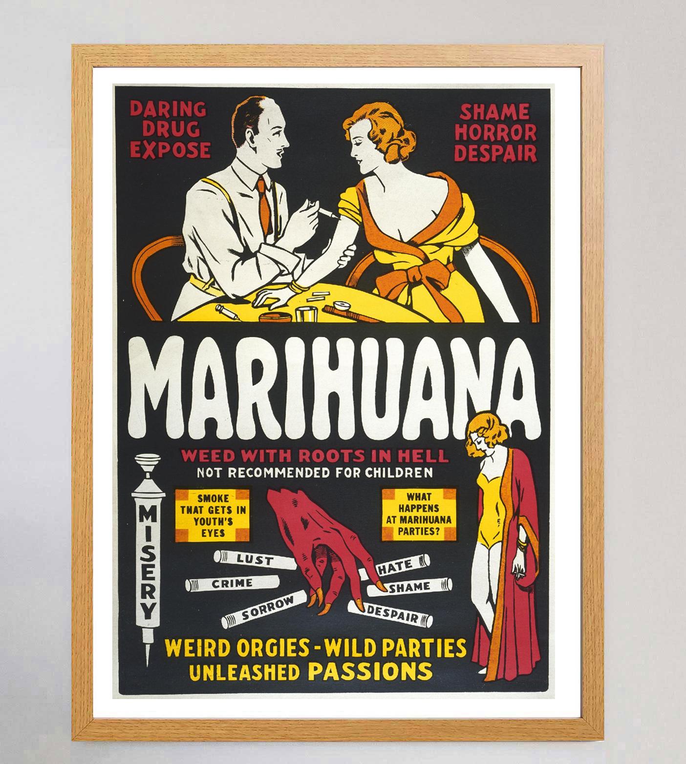 Américain Affiche vintage d'origine de 1936 de Marihuana en vente