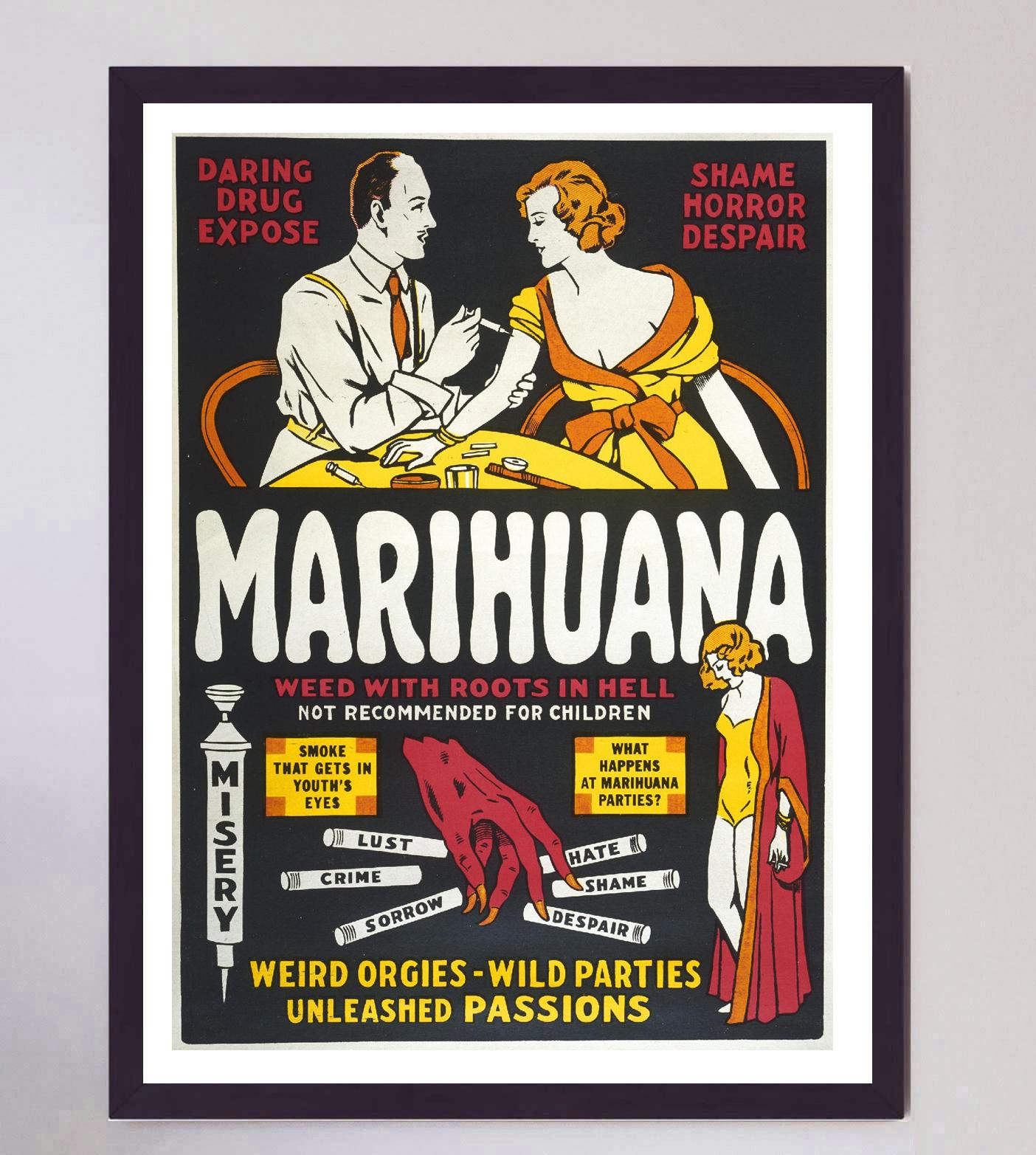 Milieu du XXe siècle Affiche vintage d'origine de 1936 de Marihuana en vente