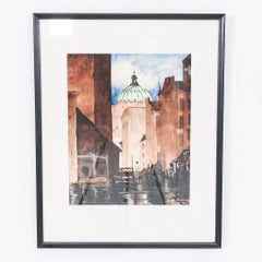 1936 Painting of Berlin by Gordon Bunshaft of Skidmore Owings and Merrill (SOM)