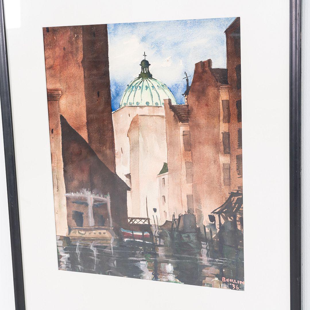 Bois 1936 Peinture de Berlin par Gordon Bunshaft de Skidmore, Owings & Merrill (SOM) en vente