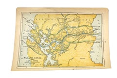 1936 "Panama Canal and Canal Zone" Map, Engraved by L.L. Poates